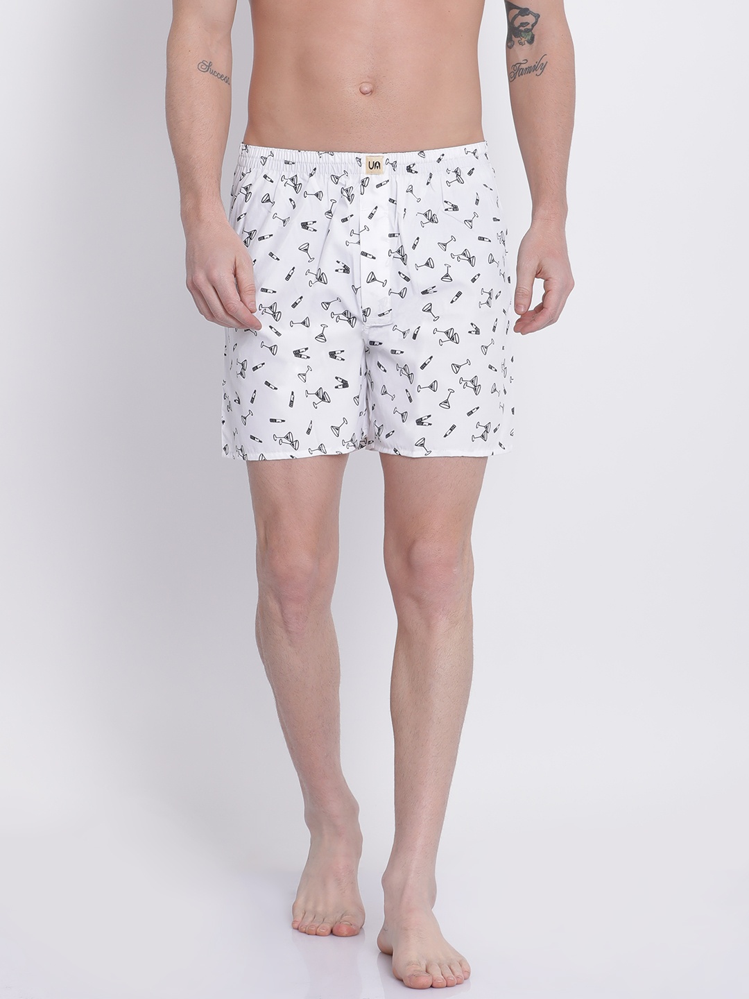 

Urban Dog Men White Printed Boxers UDBX104