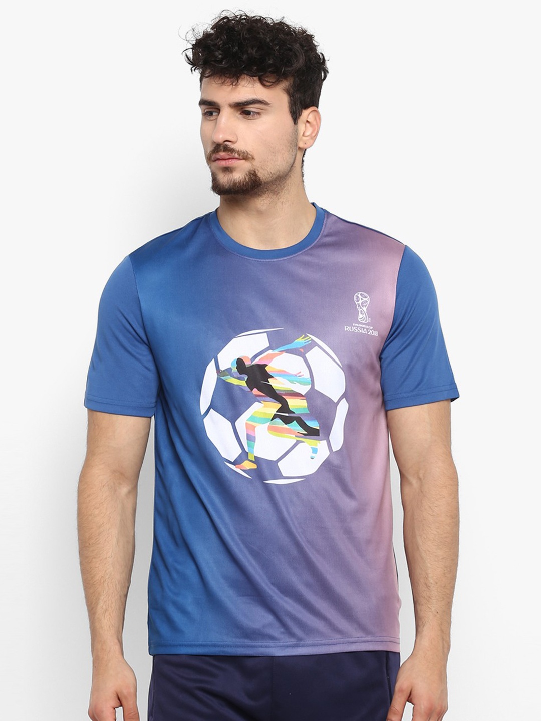

FIFA U-17 WC Men Blue Printed Round Neck T-shirt
