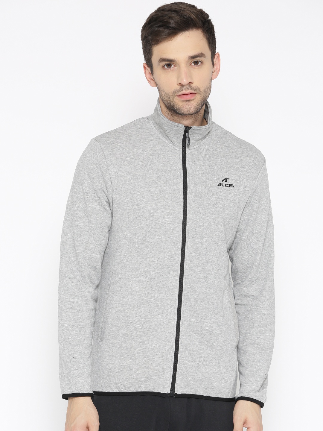 

Alcis Men Grey Melange Solid Sporty Jacket