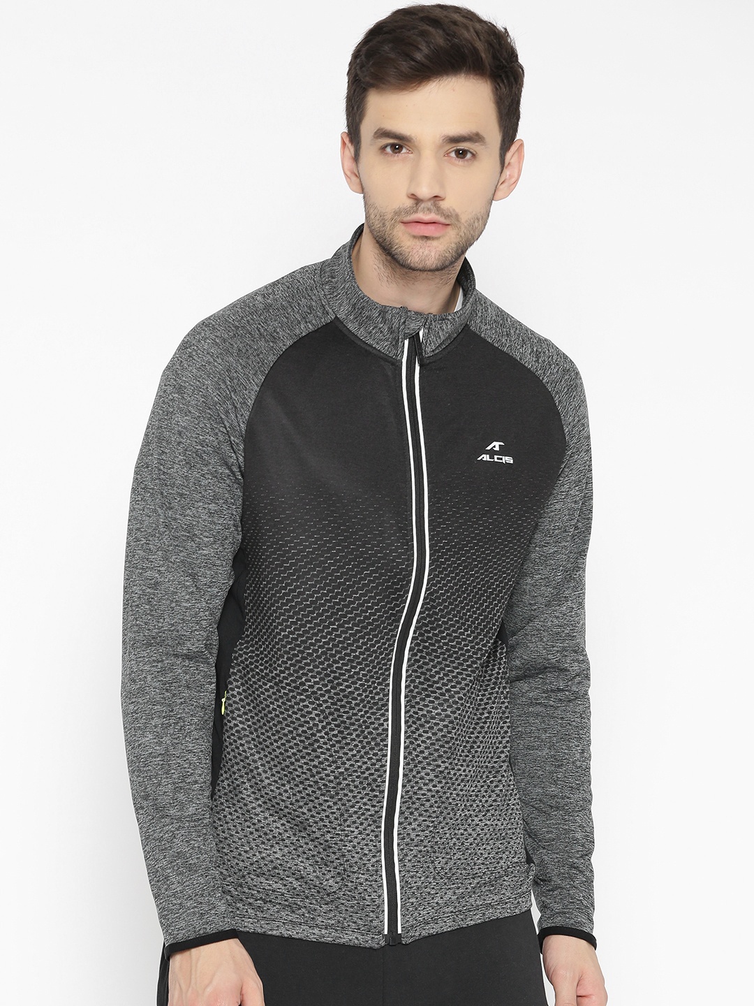 

Alcis Men Grey Melange Printed Sporty Jacket