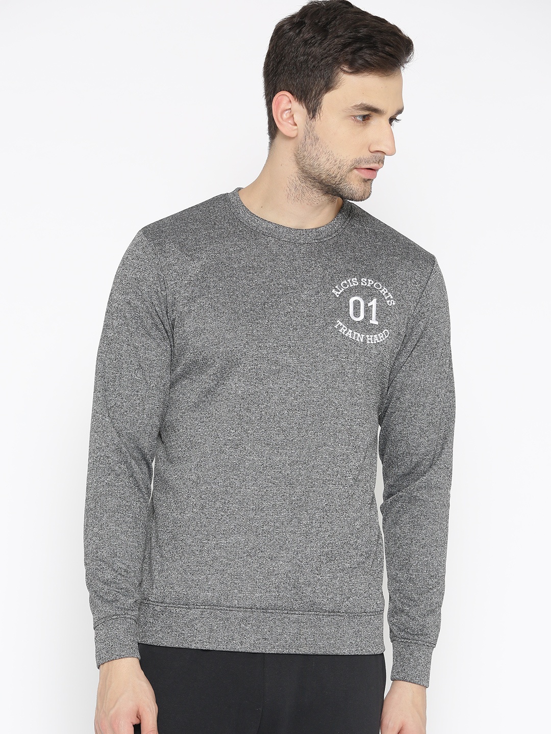 

Alcis Men Grey Solid Sweatshirt