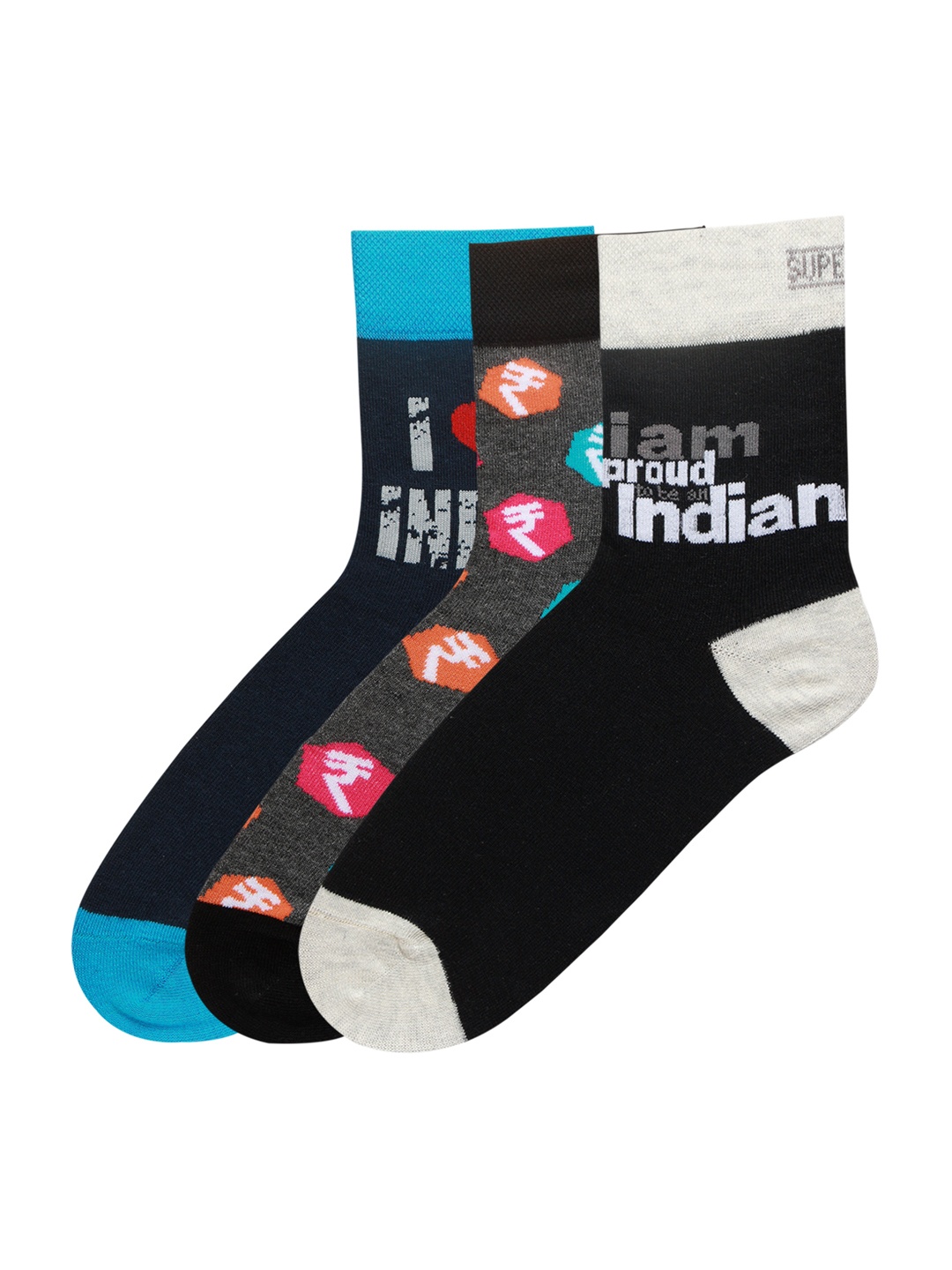 Supersox Men Pack of 3 Socks, Multi
