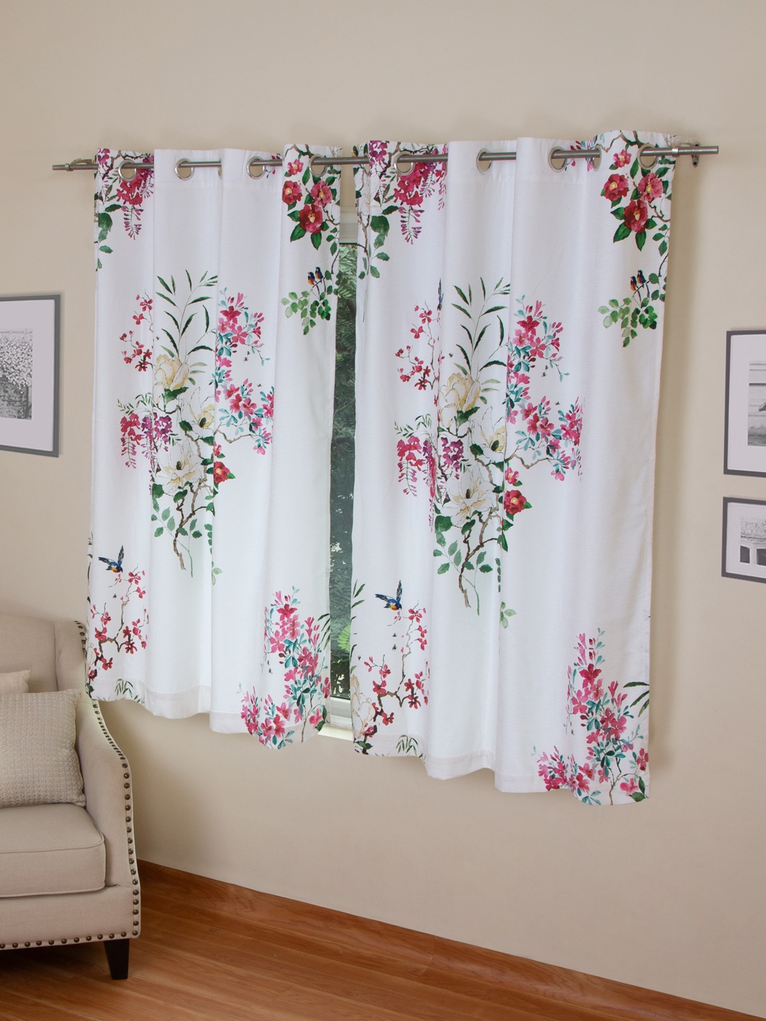 

ROSARA HOME Multicoloured Set of 2 Window Curtains, Multi
