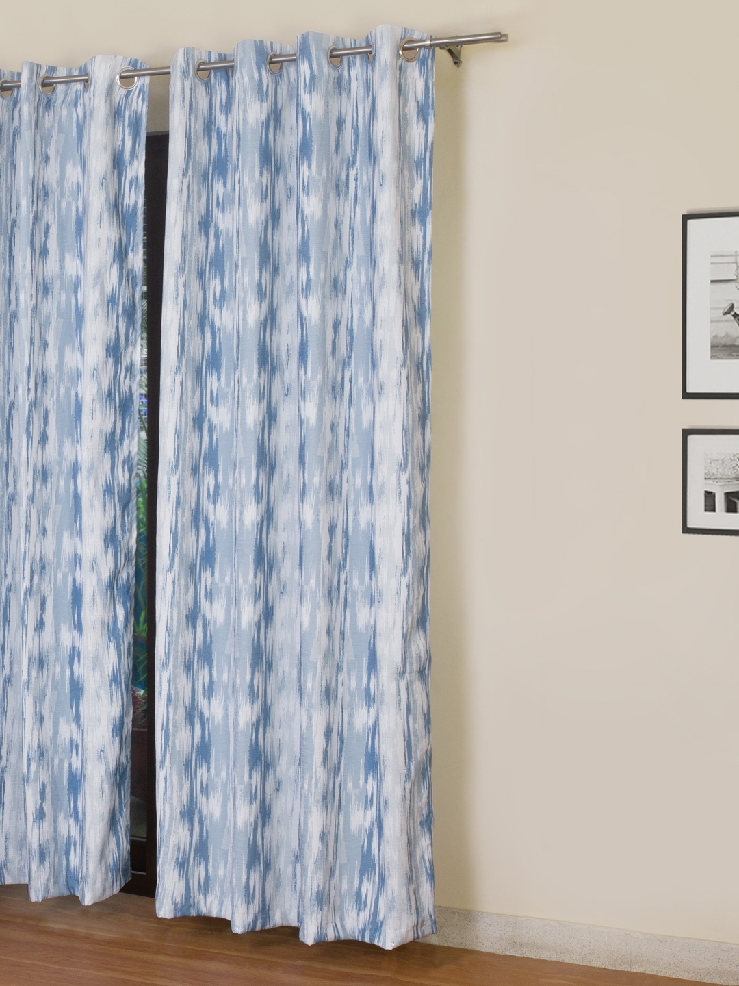 

ROSARA HOME Blue Printed Door Curtain