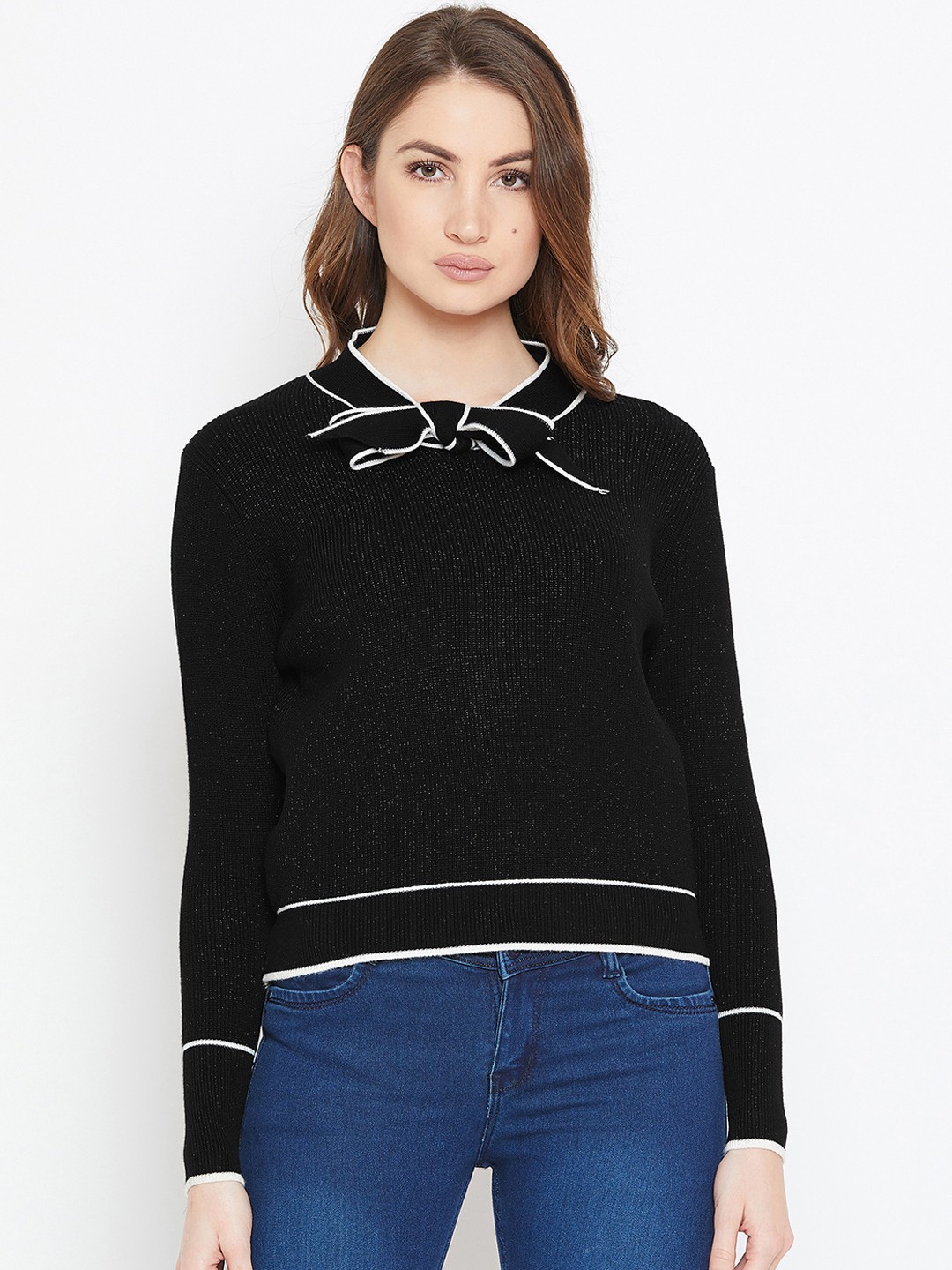

Camey Women Black Solid Woollen Pullover