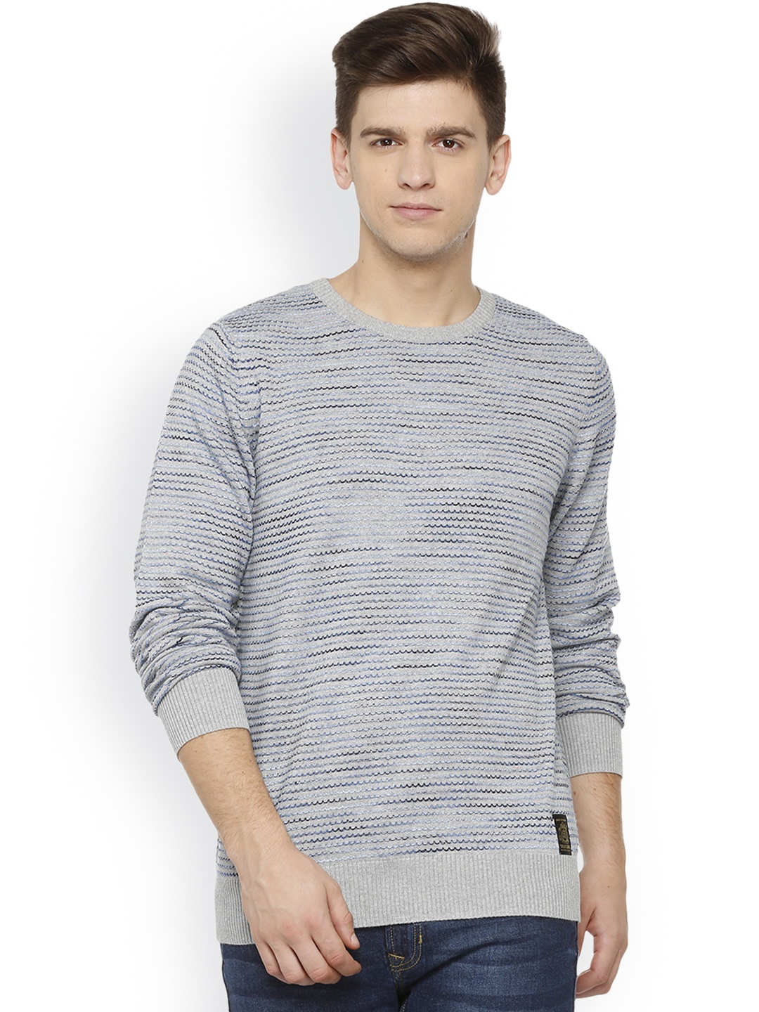 

Allen Solly Sport Men Grey Self Design Pullover