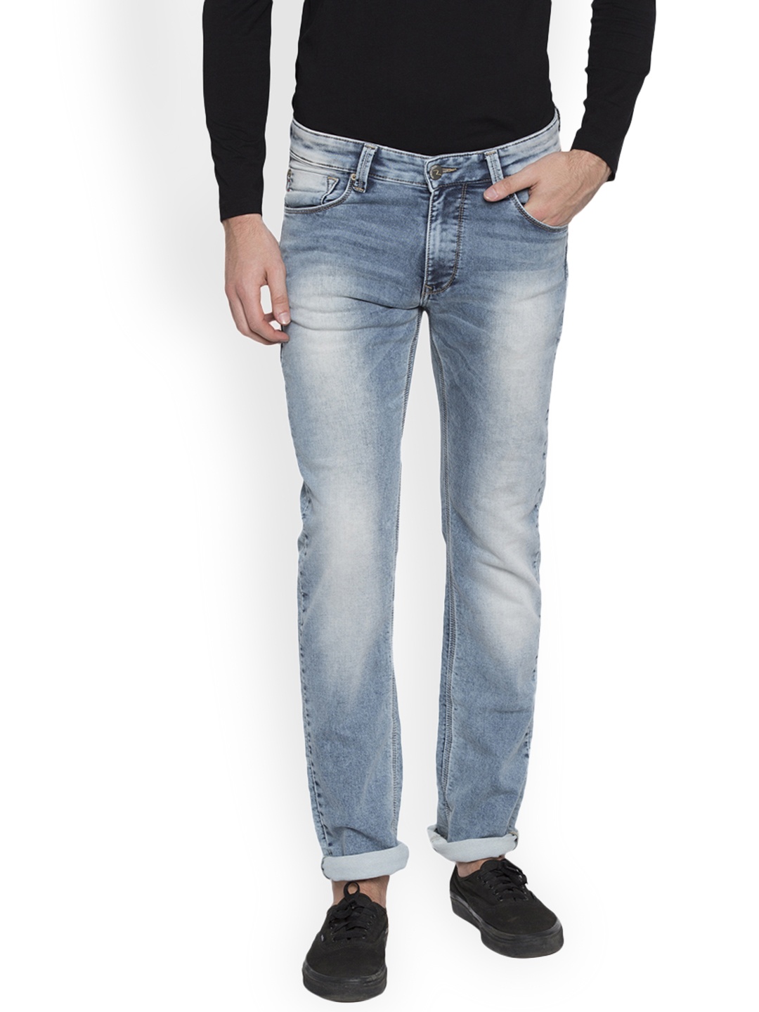 

SPYKAR Men Blue Straight Fit Low-Rise Clean Look Stretchable Jeans