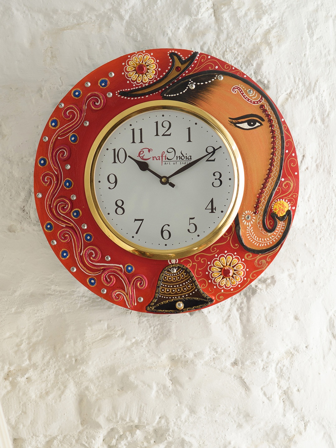 

eCraftIndia Unisex White & Red Round Printed Analogue Wall Clock KWC694