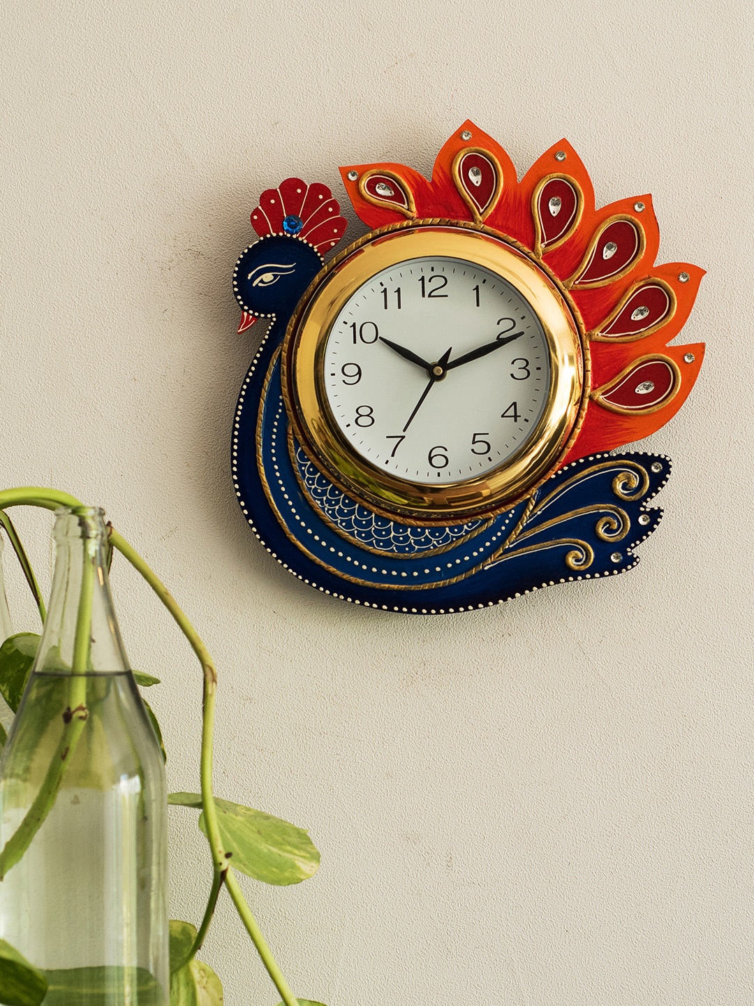 

eCraftIndia White Handcrafted Bird Shaped Solid Analogue Wall Clock