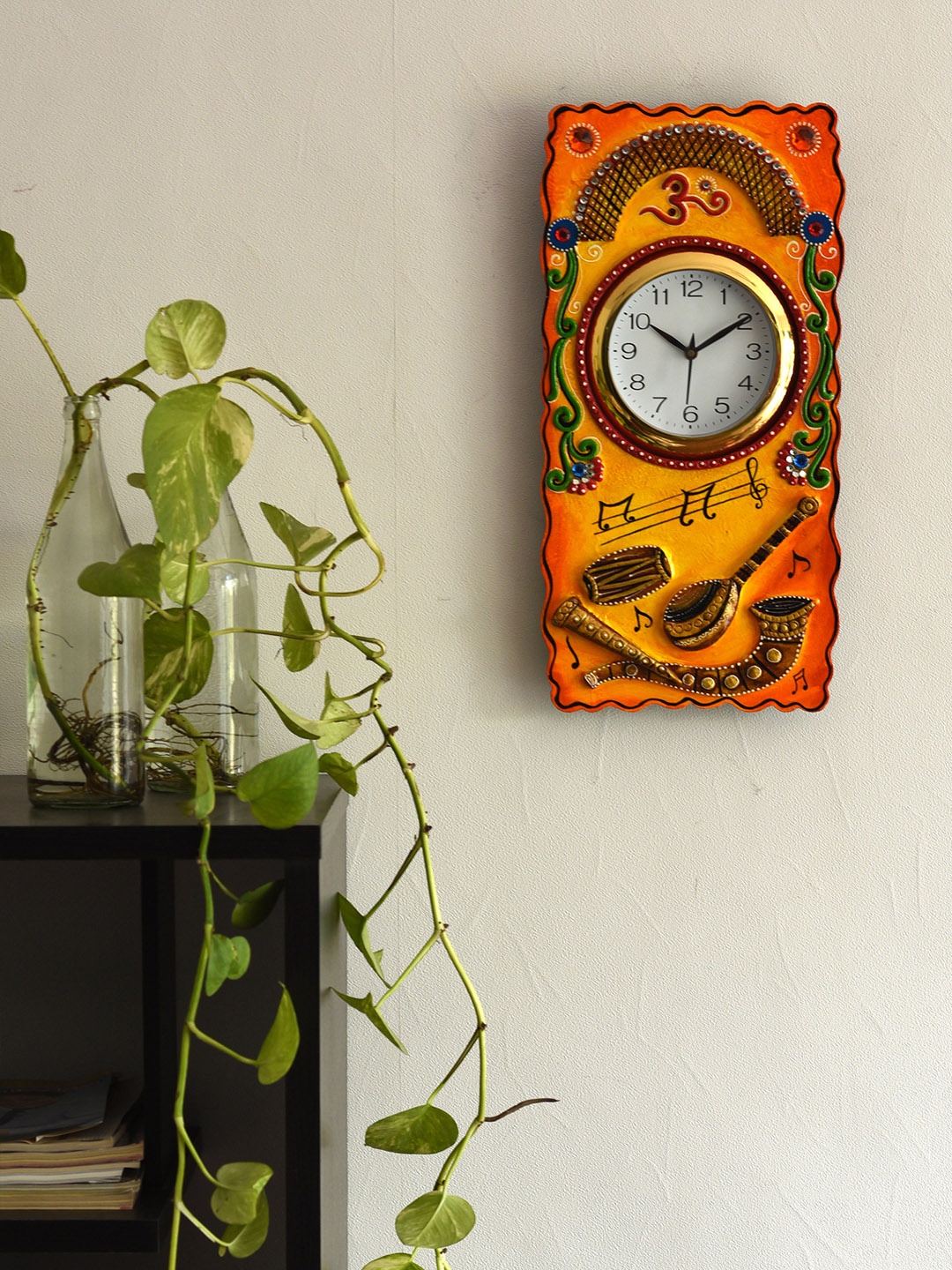 

eCraftIndia White Handcrafted Rectangle Solid Analogue Wall Clock