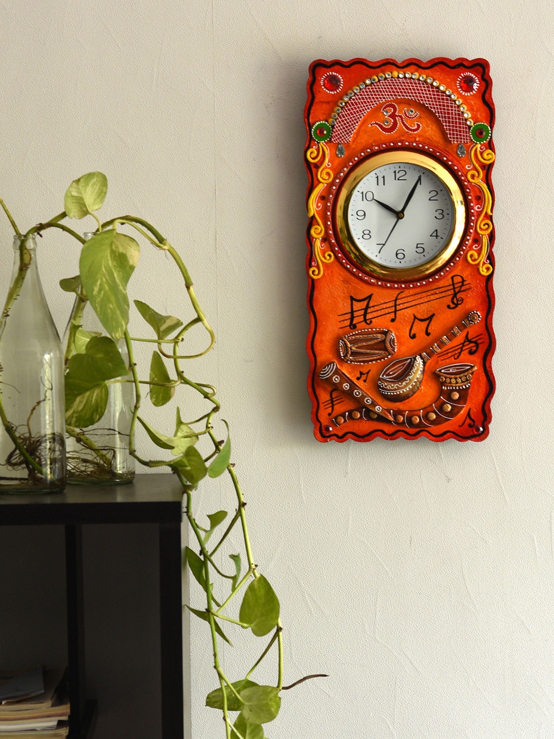 

eCraftIndia White Handcrafted Rectangle Solid Analogue Wall Clock