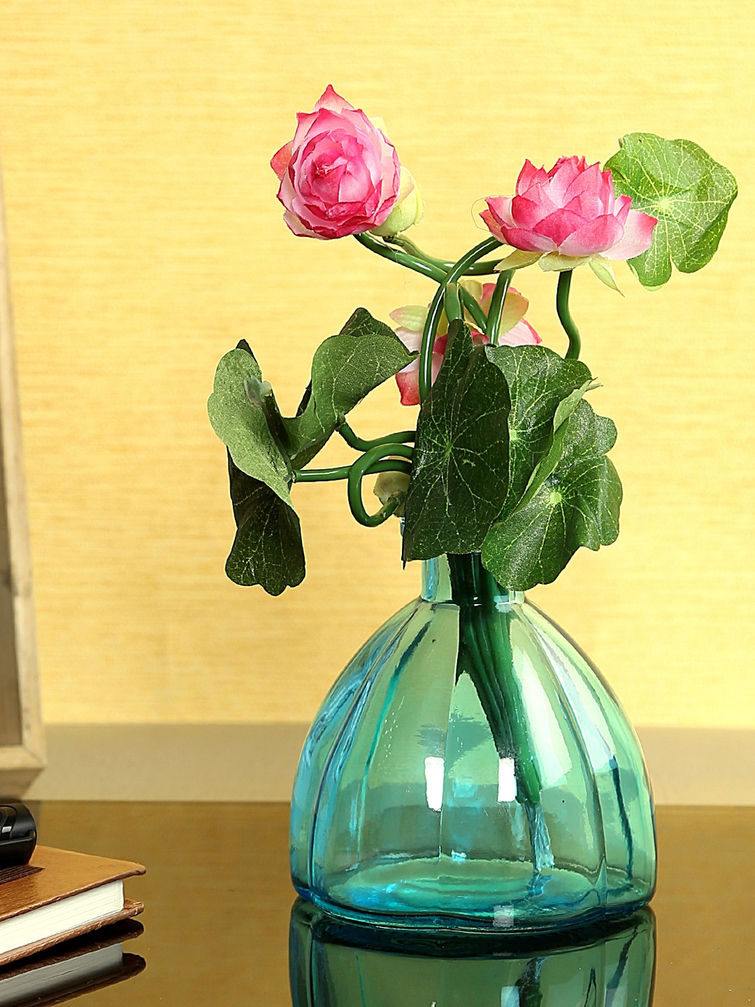 

Aapno Rajasthan Blue Glass Flower Vase