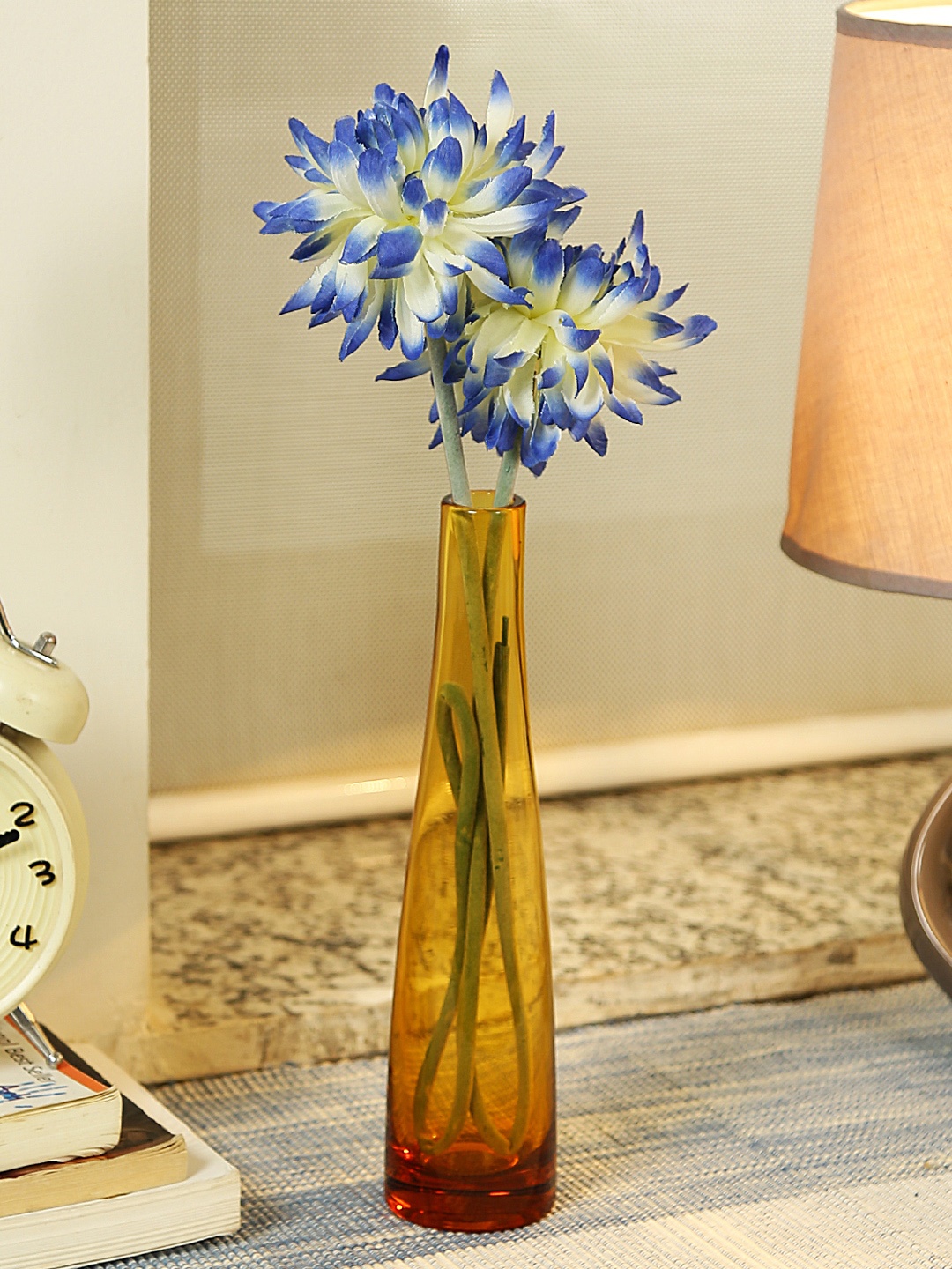 

Aapno Rajasthan Orange Glass Flower Vase