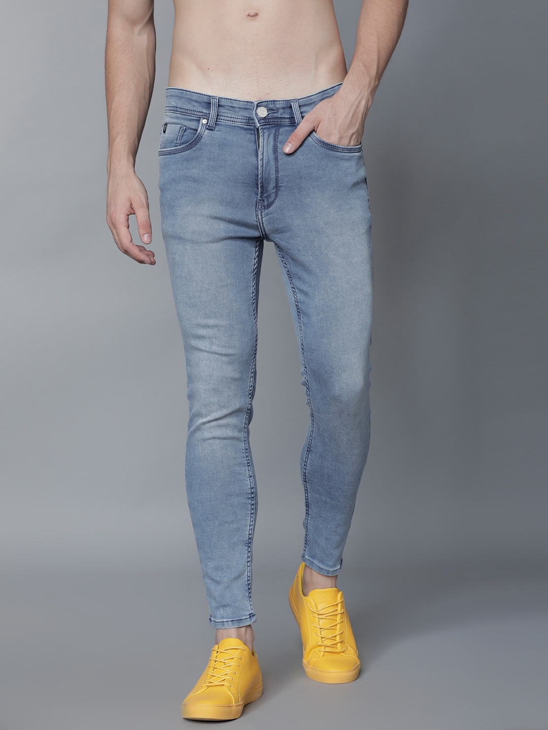 

LOCOMOTIVE Men Blue Skinny Fit Mid-Rise Clean Look Stretchable Jeans