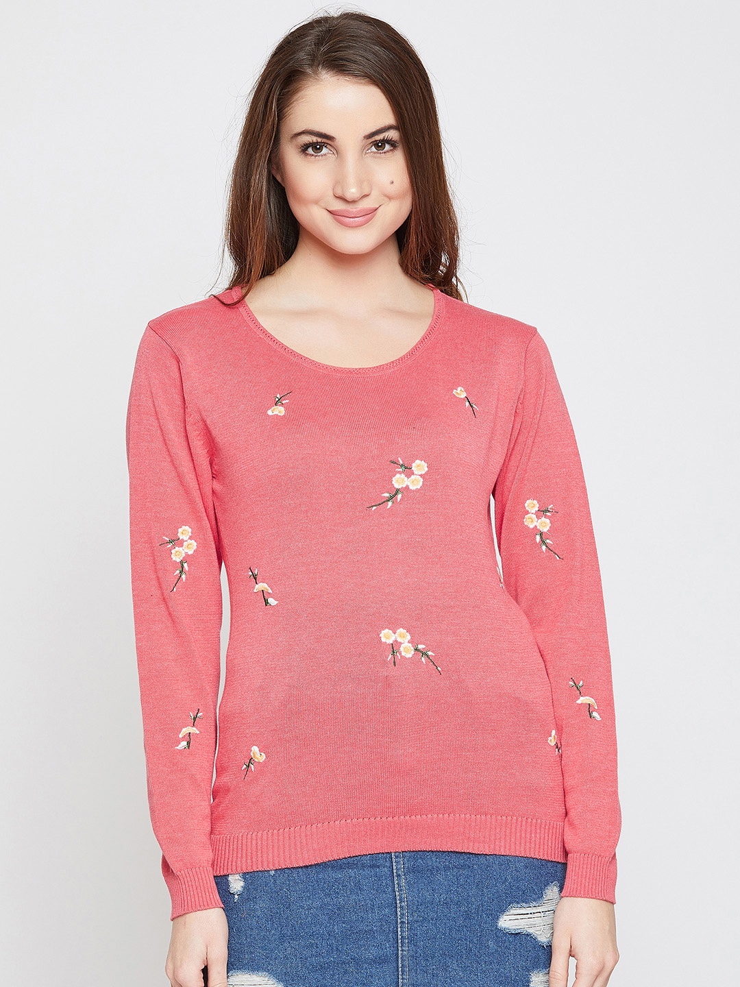 

Marie Claire Women Coral Solid Pullover
