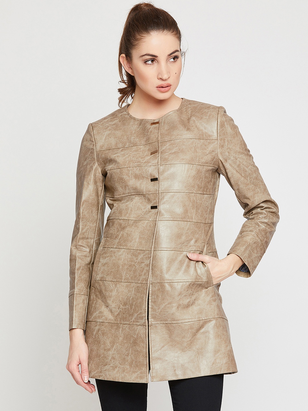 

Marie Claire Women Brown Solid Over Coat