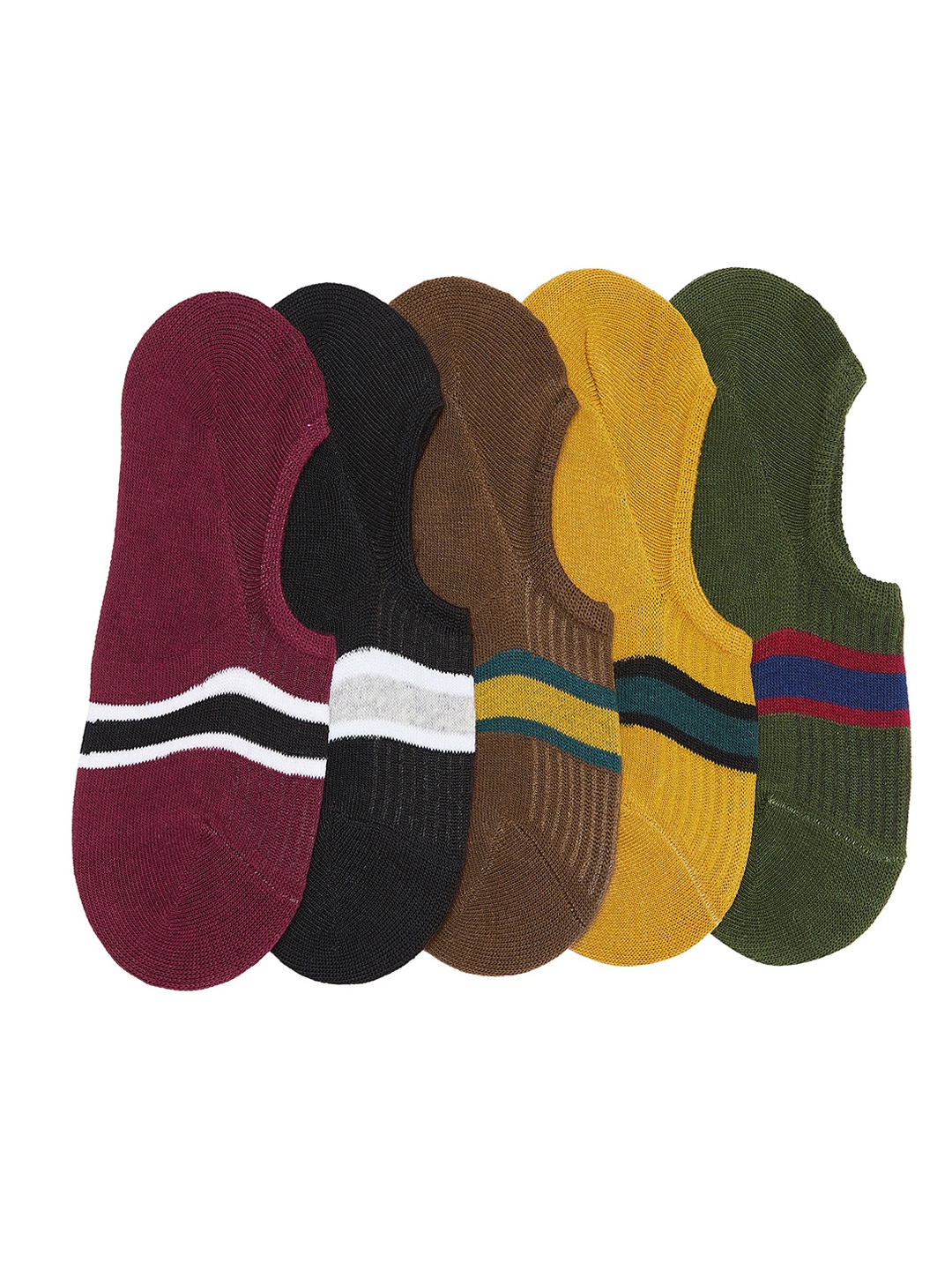 

Camey Men Pack of 5 Multicoloured Shoe Liners, Multi