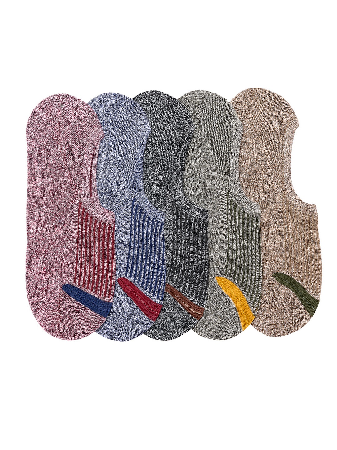 

Camey Men Pack of 5 Multicoloured Shoe Liners, Multi