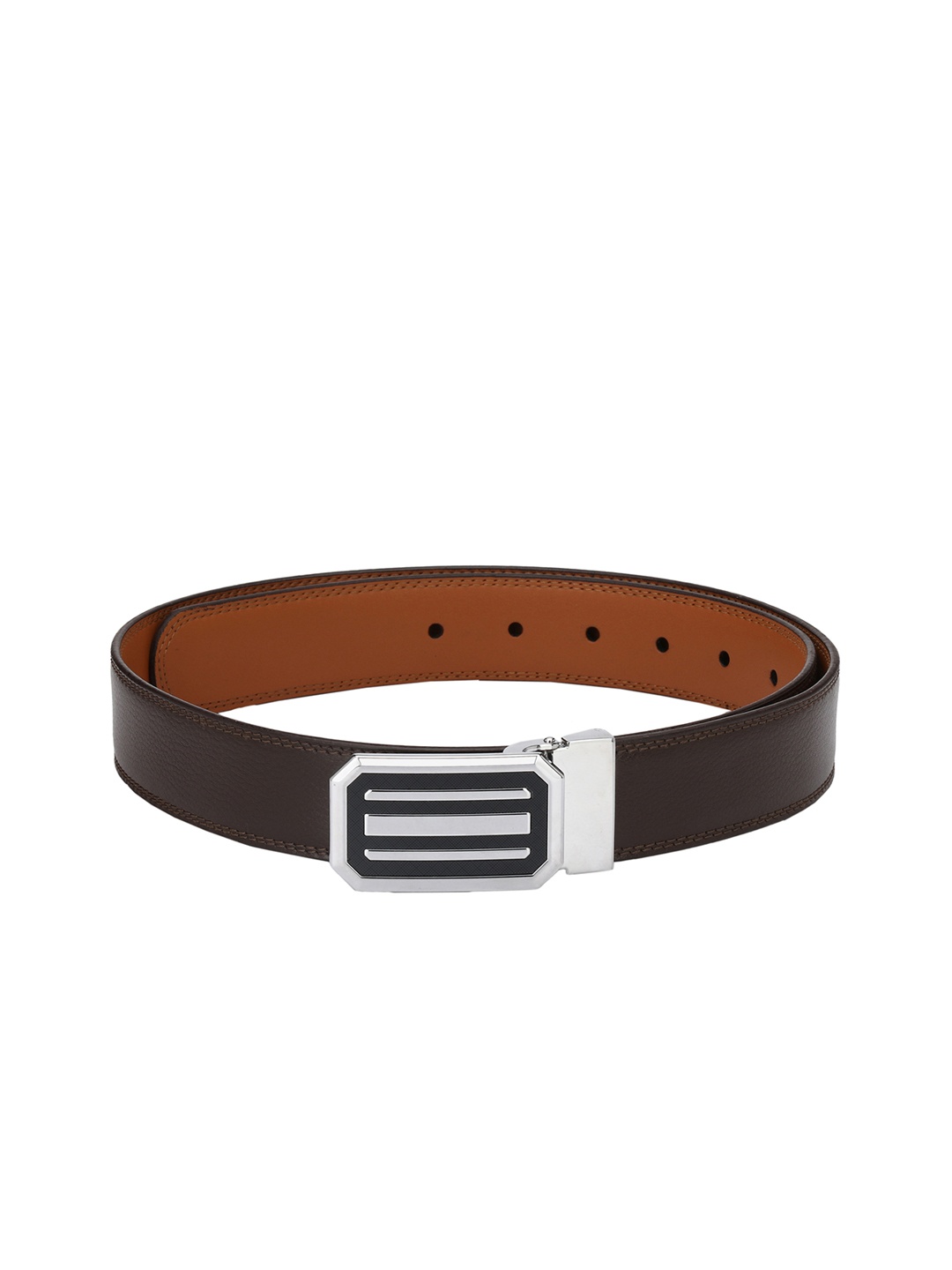 

Pacific Gold Men Brown Solid Leather Belt