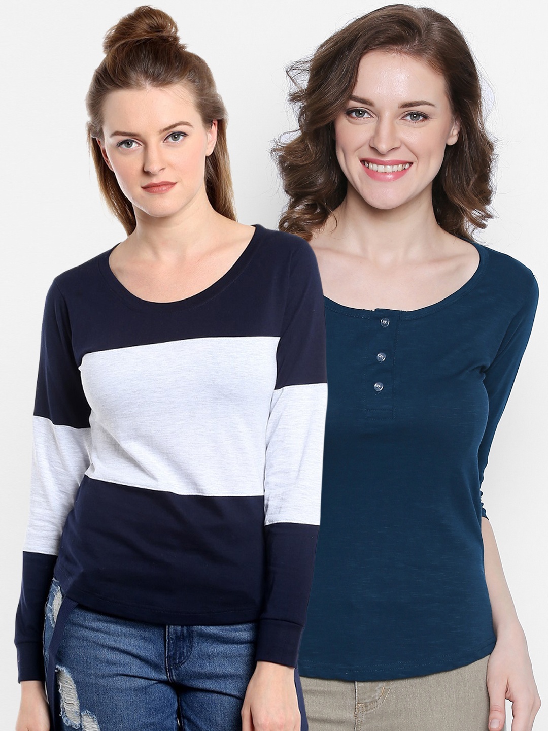 

The Dry State Women Multicoloured Colourblocked Round Neck T-shirt, Multi