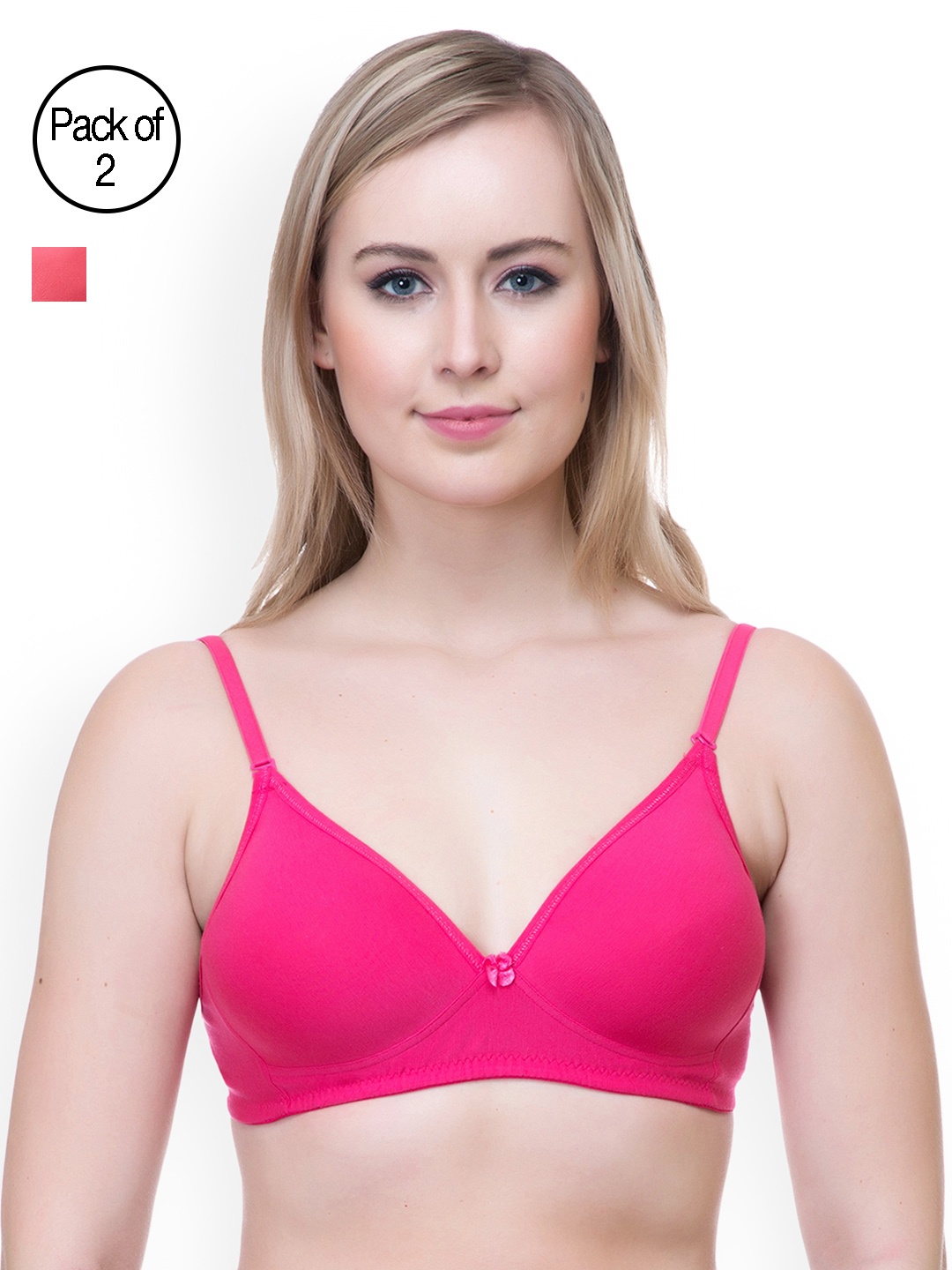 

Lady Lyka Women Pack of 2 T-shirt Bras BREEZE-FCA-MISTIQUE-PLM, Pink
