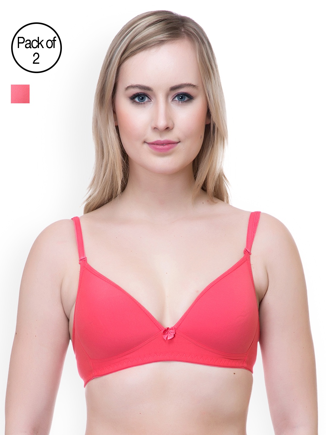 

Lady Lyka Pack of 2 T-shirt Bras BREEZE-CART-MISTIQUE-PLM, Coral