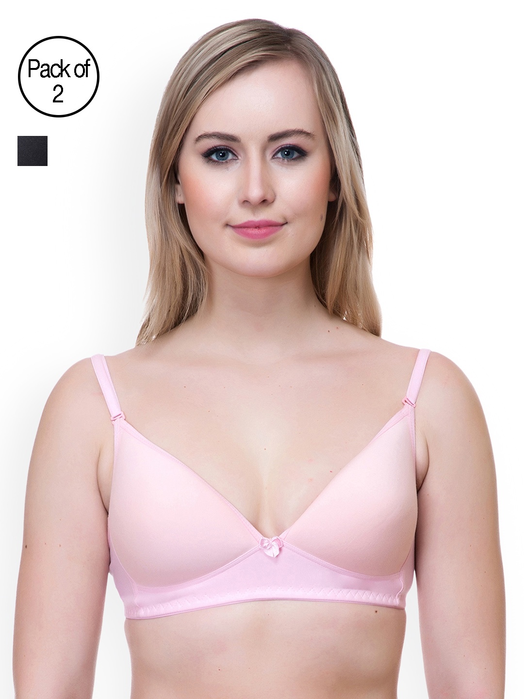 

Lady Lyka Women Pack of 2 Pink & Black T-shirt Bras BREEZE-PNK-MISTIQUE-BLK