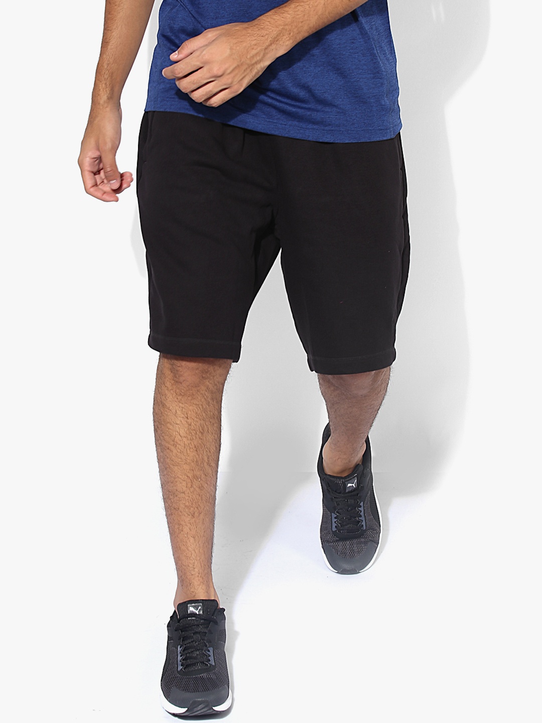 

Puma Men Black Solid Zippered Terry Sports Shorts