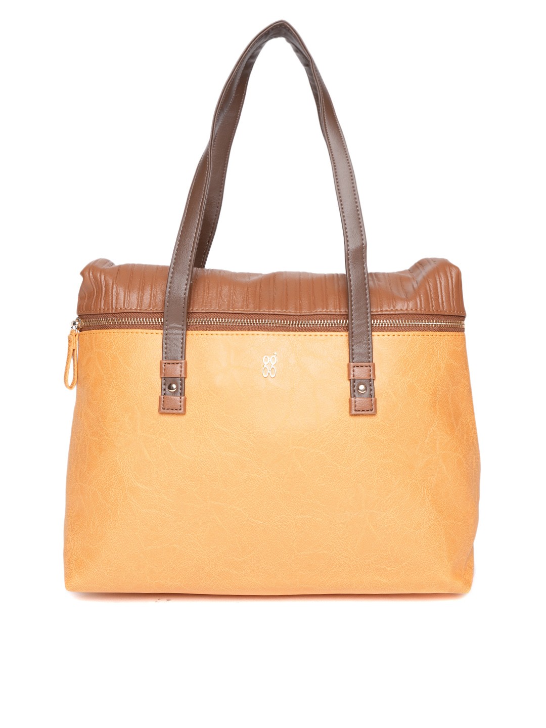 

Baggit Mustard Yellow & Brown Colourblocked Shoulder Bag