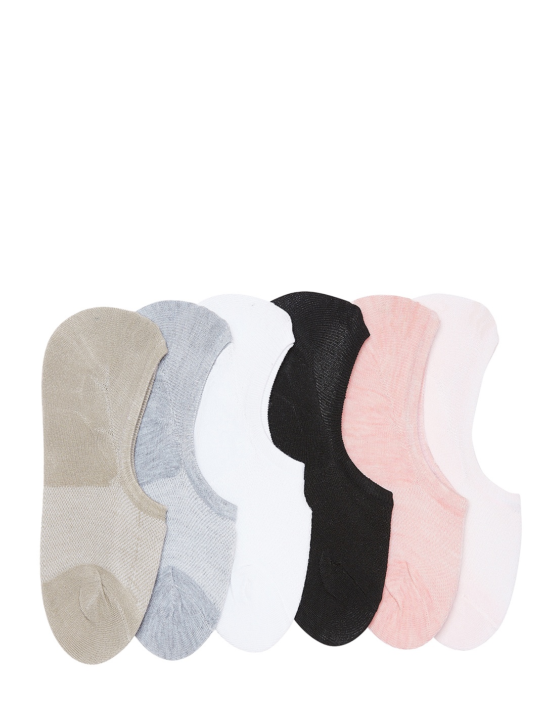 

Camey Women Pack of 6 Multicoloured Shoe Liners, Multi