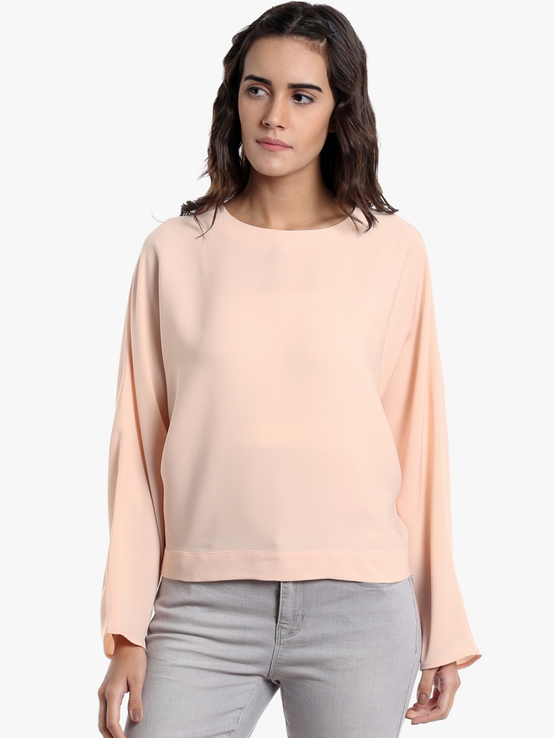 

Vero Moda Women Peach-Coloured Solid Styled Back Top