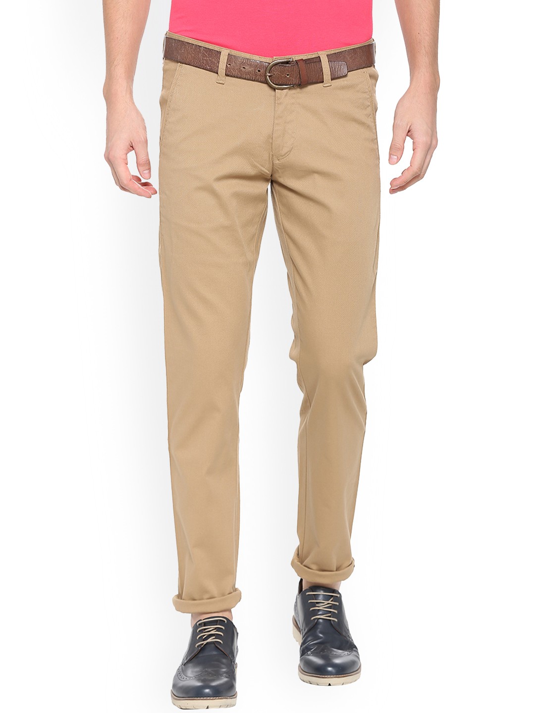 

Allen Solly Men Khaki Slim Fit Solid Regular Trousers