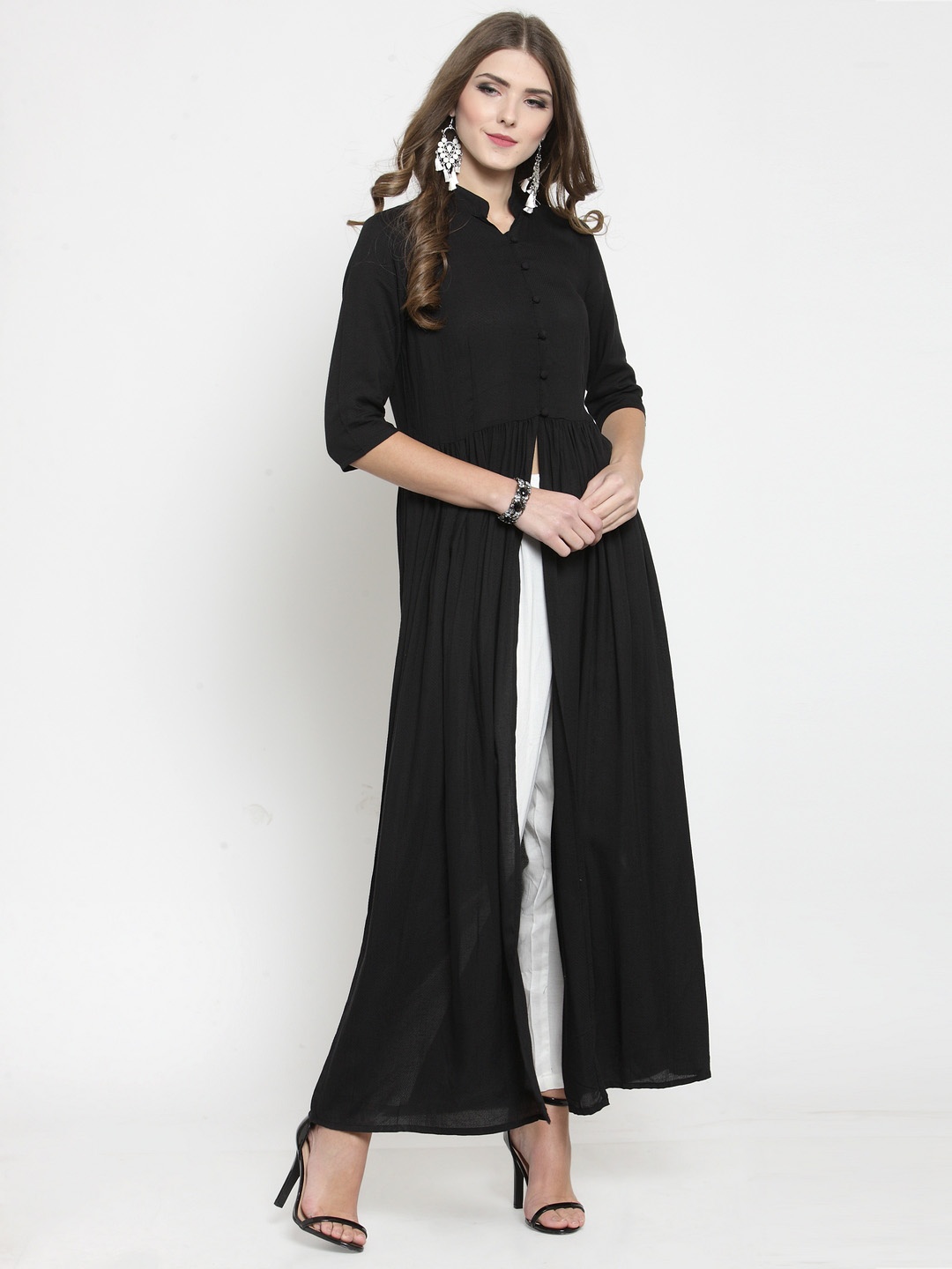 

Sera Women Black High Slit Kurta with Palazzos