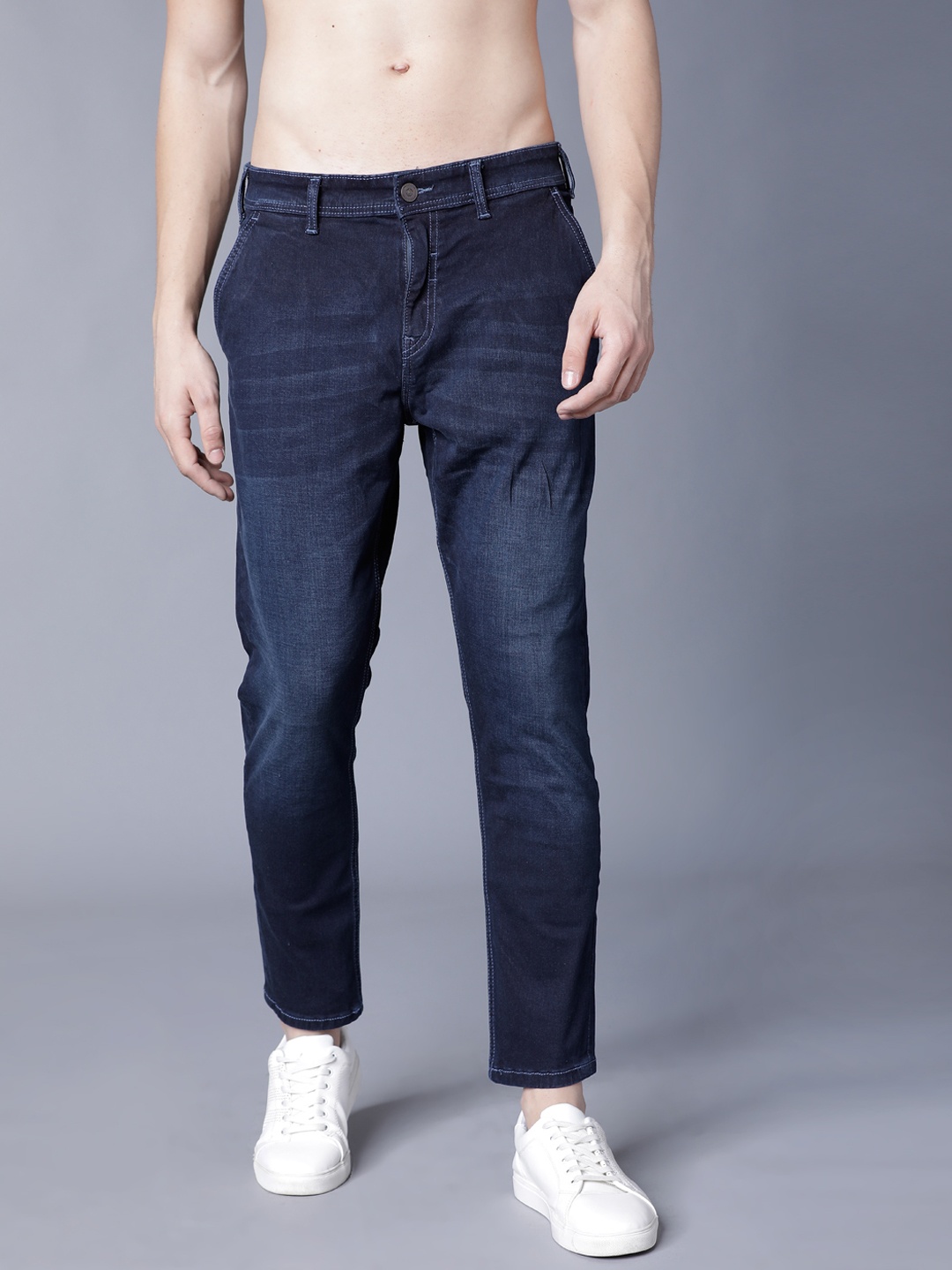 

LOCOMOTIVE Men Blue Tapered Fit Mid-Rise Clean Look Stretchable Jeans