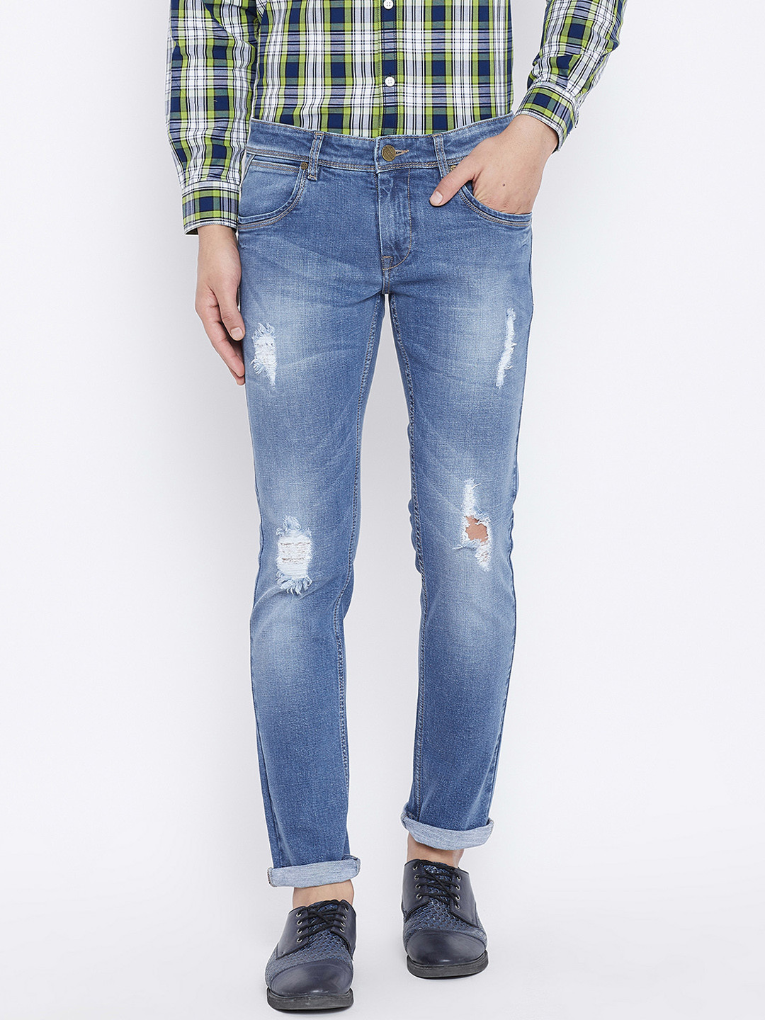 

Canary London Men Blue Slim Fit Mid-Rise Mildly Distressed Stretchable Jeans