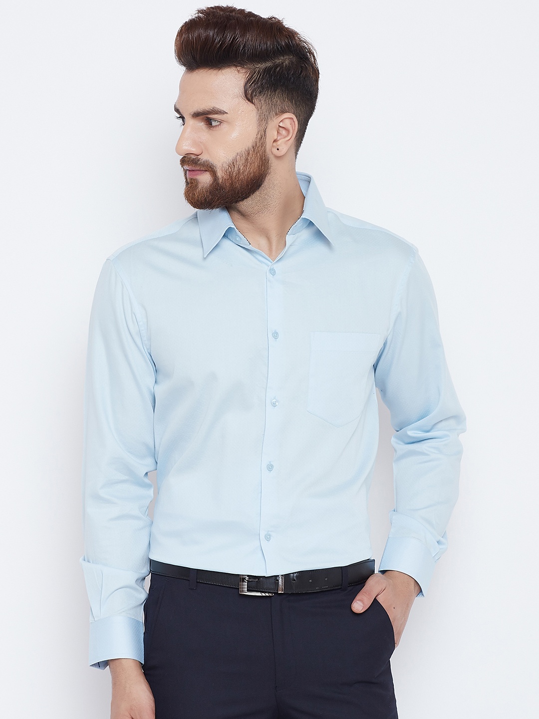 

Canary London Men Blue Smart Regular Fit Solid Formal Shirt