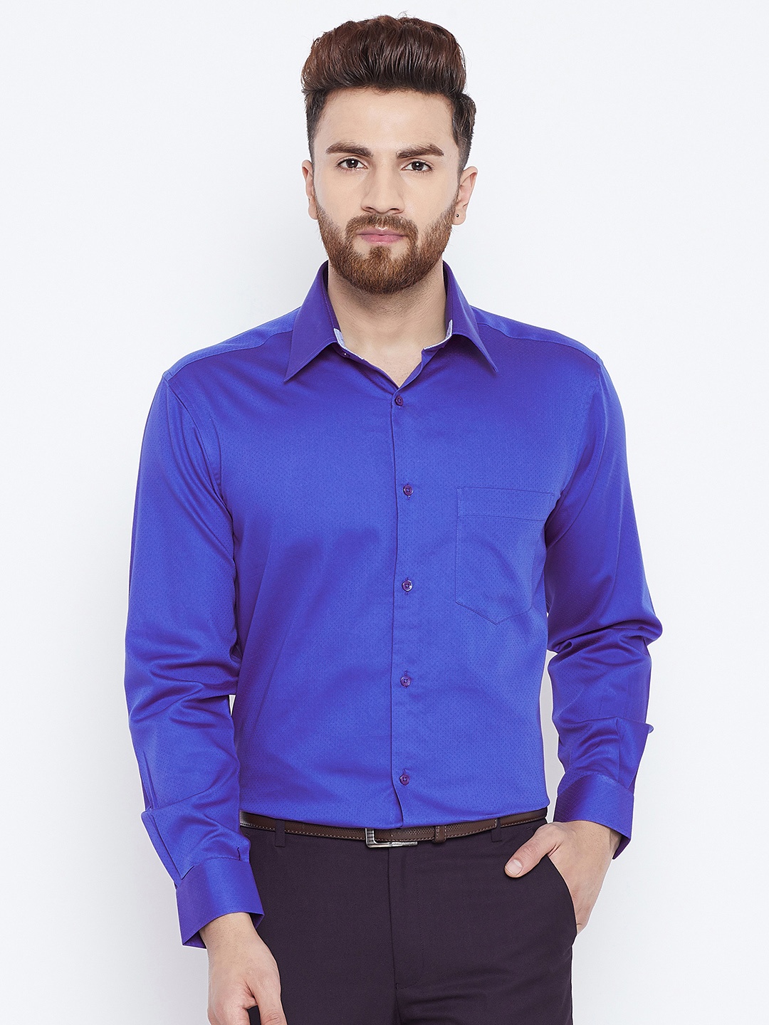 

Canary London Men Blue Smart Regular Fit Solid Formal Shirt