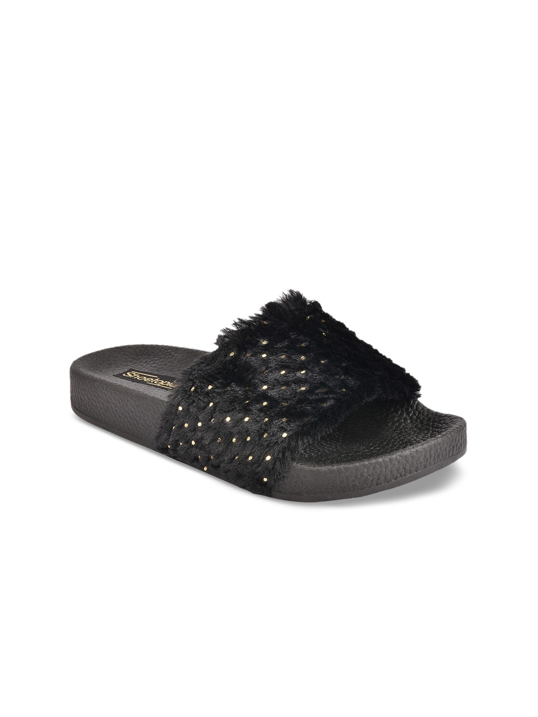 

Shoetopia Women Black Solid Sliders