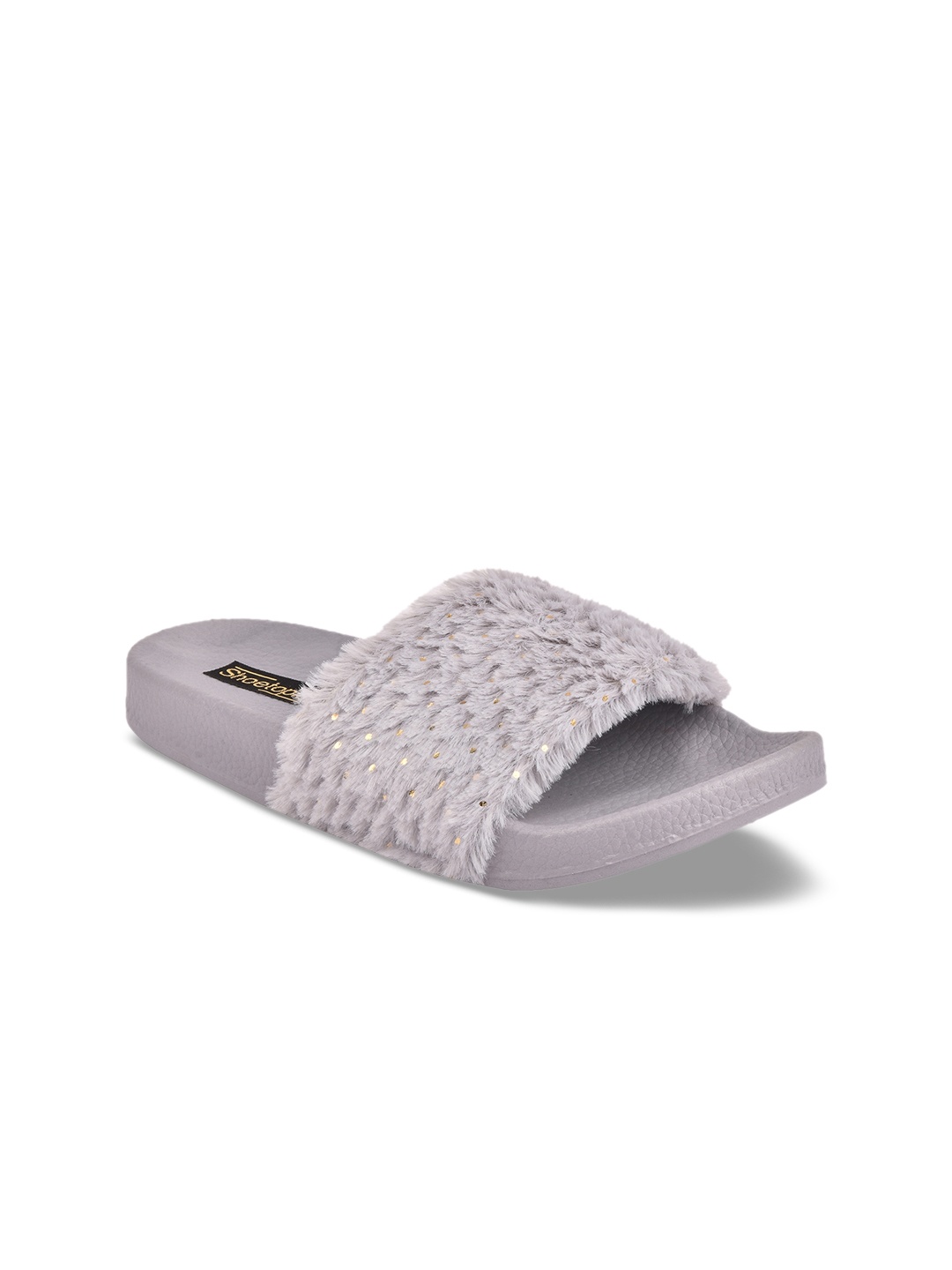 

Shoetopia Women Grey Solid Sliders