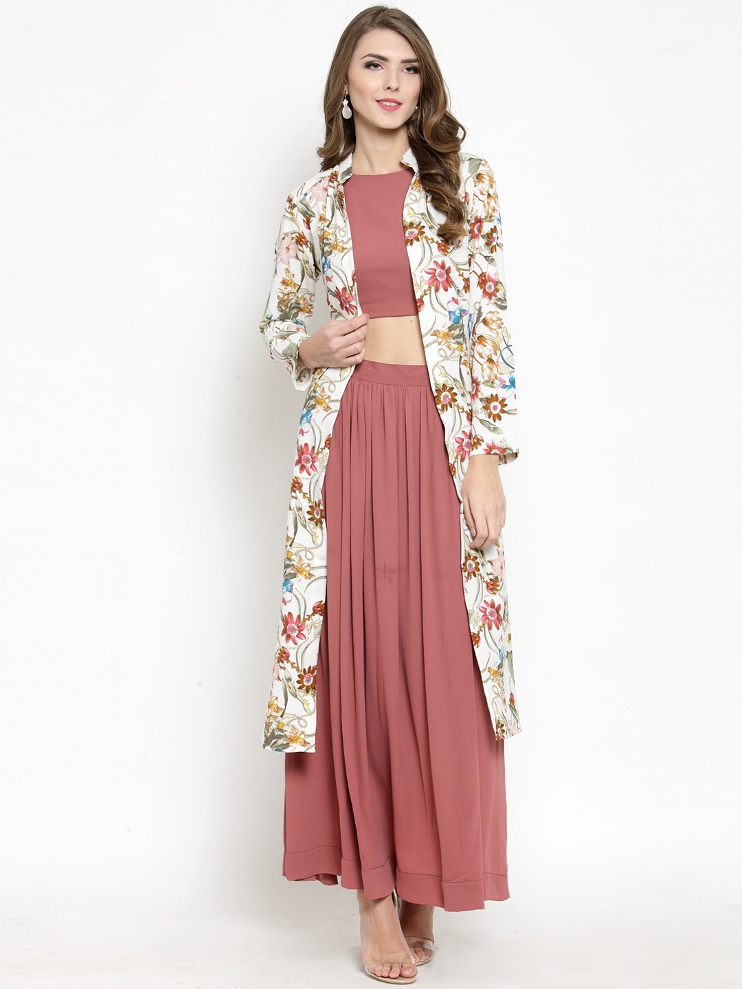 

Sera Women Off-White Printed Open Front Shrug