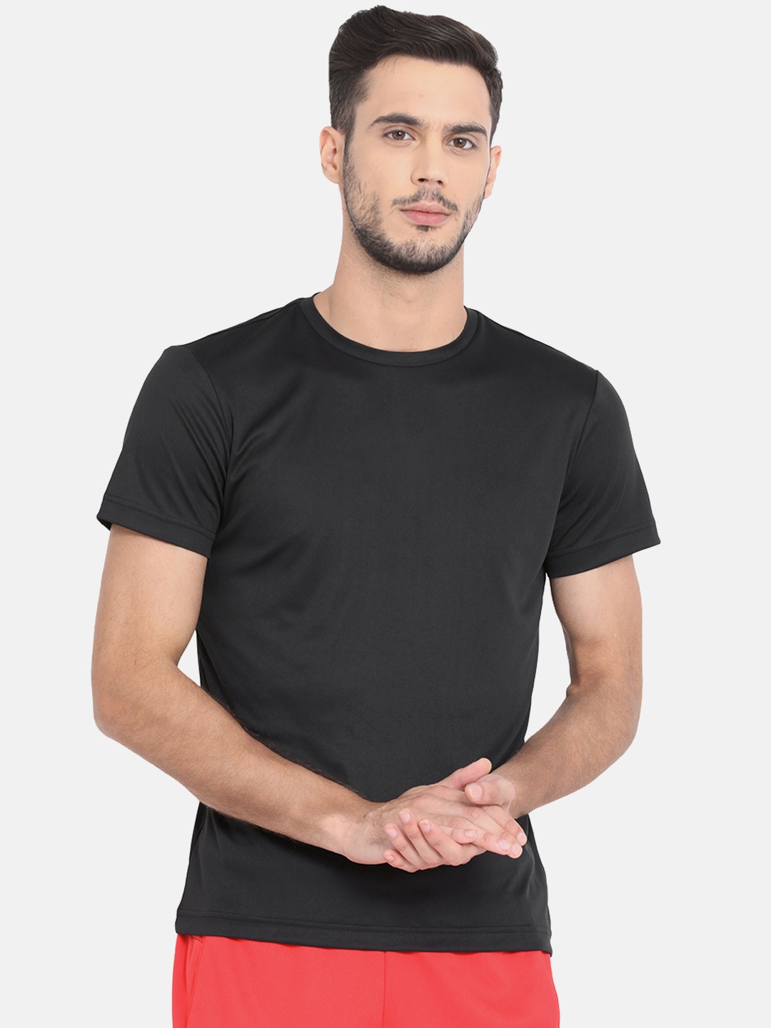 

Puma Men Black Solid Round Neck Essential T-shirt