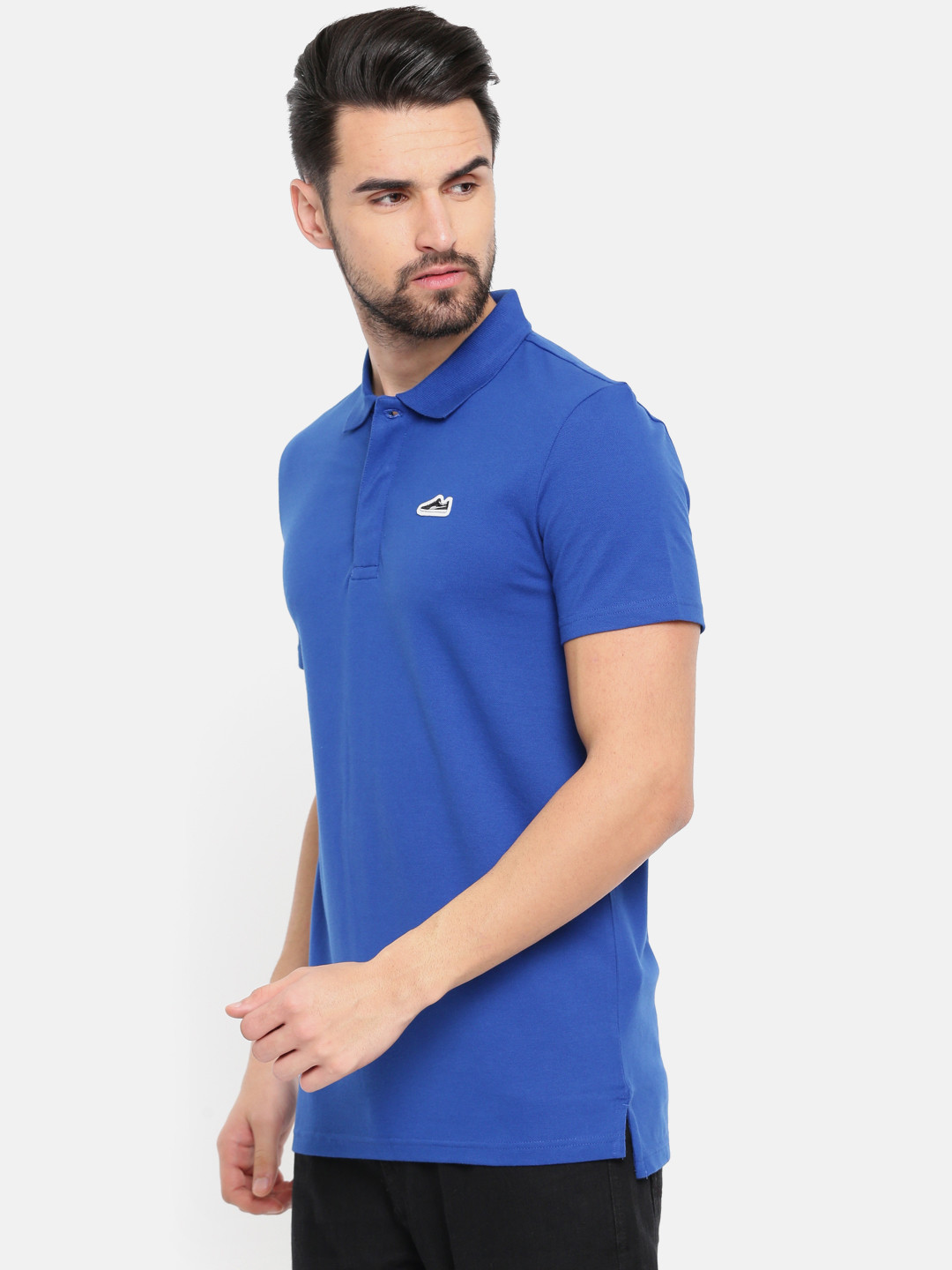 

Puma Men Blue Solid Suede Polo TRUE BLUE Solid T-shirt