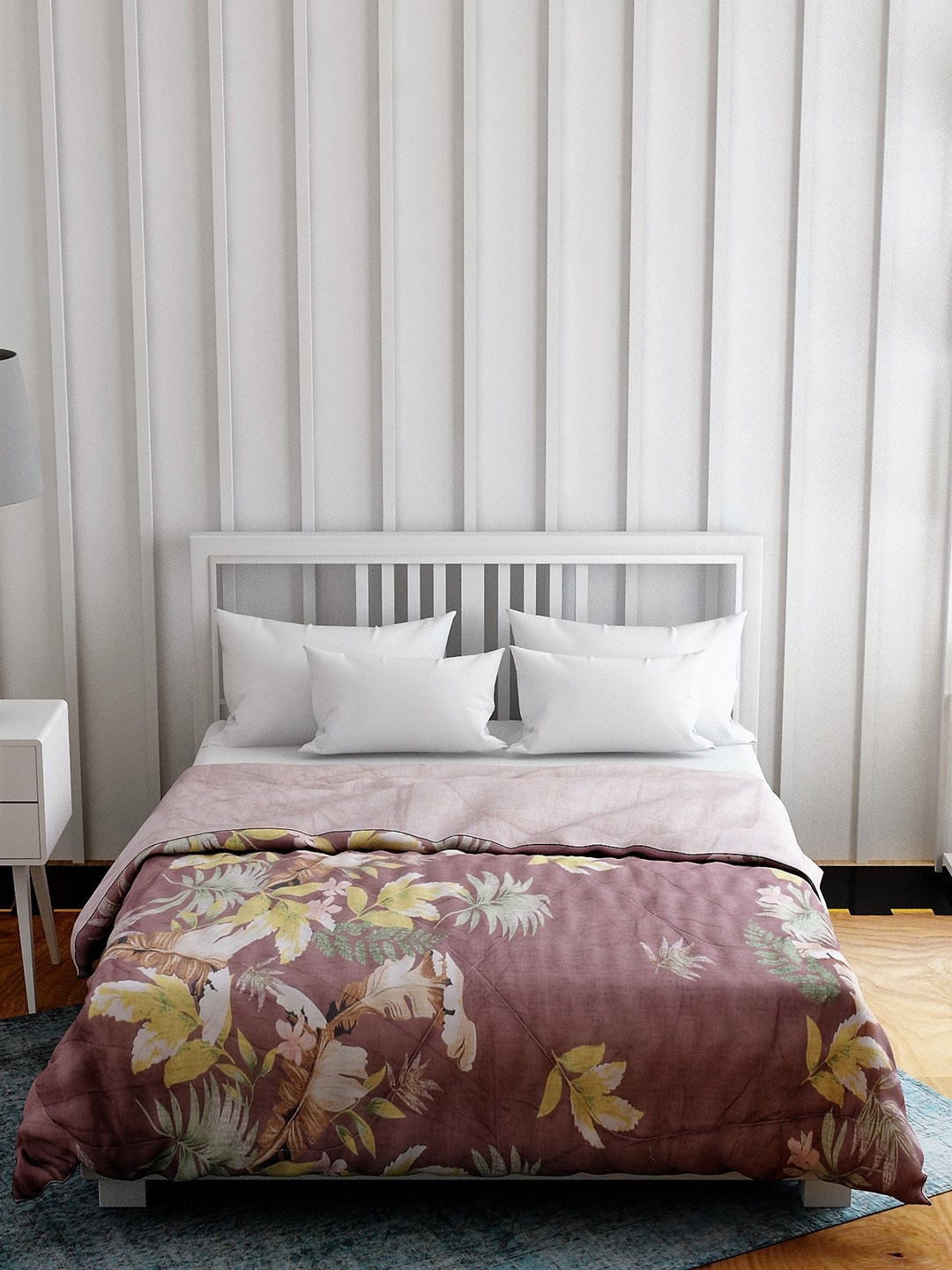 

EverHOME Brown Floral Supersoft Flano 180 GSM Double A/C Comforter