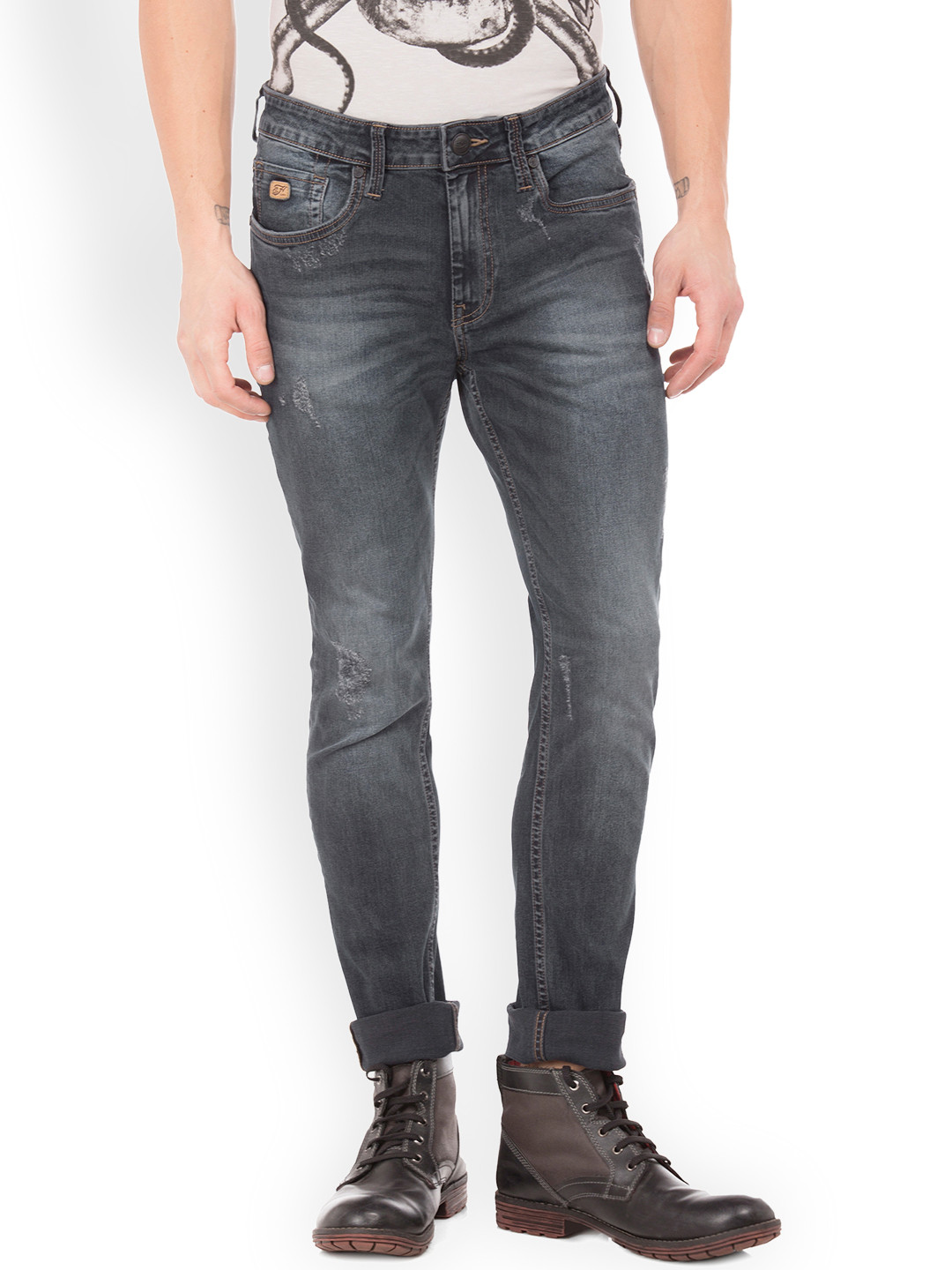 

Ed Hardy Men Blue Slim Fit Mid-Rise Clean Look Jeans