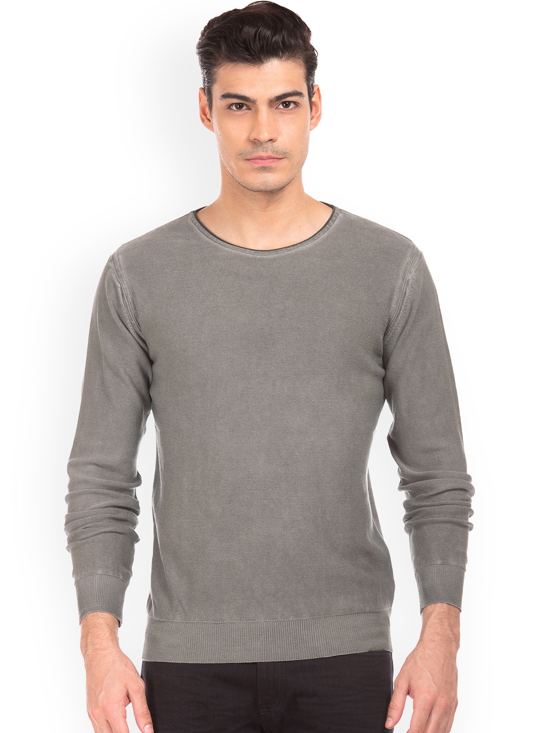 

Ed Hardy Men Grey Solid Sweater