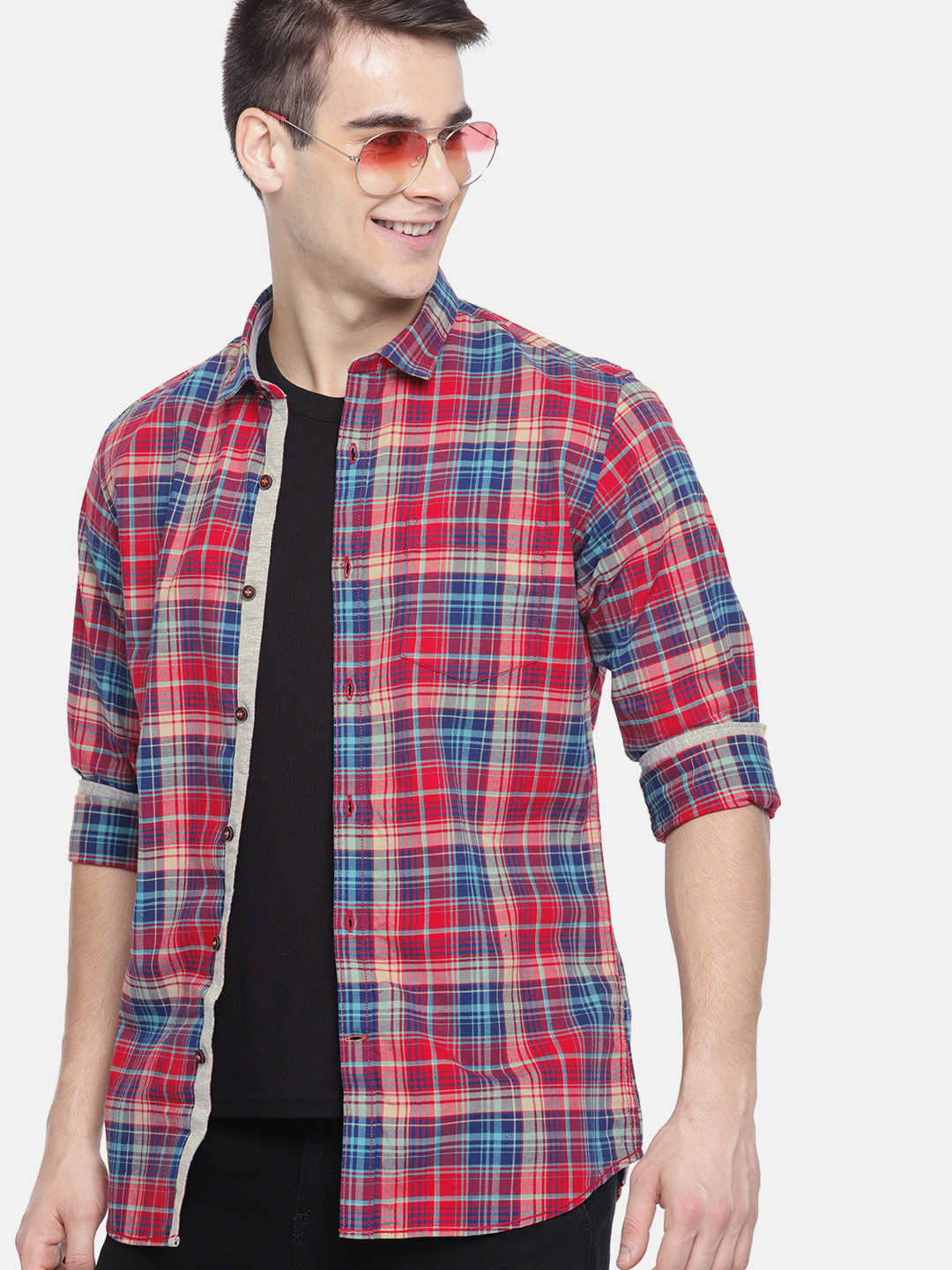 Mast & Harbour Men Regular Fit Checked Casual Shirt