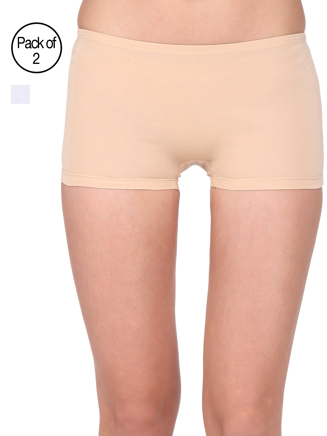 

Red Rose Pack of 2 Boy Shorts Boyleg Wh-Sk-White Skin, Multi