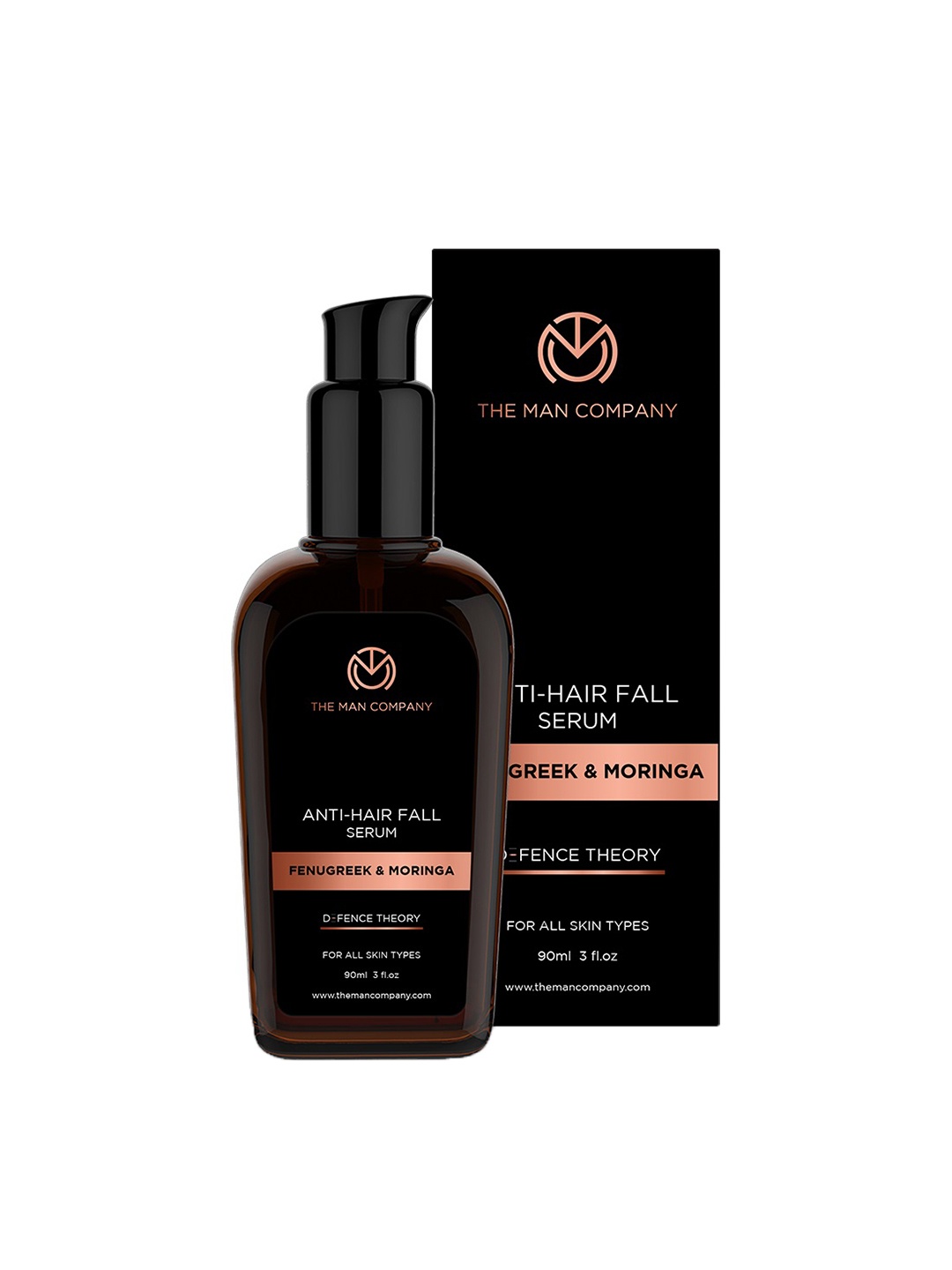 

The Man Company Fenugreek & Moringa Anti-Hair Fall Serum 90 ml, Black