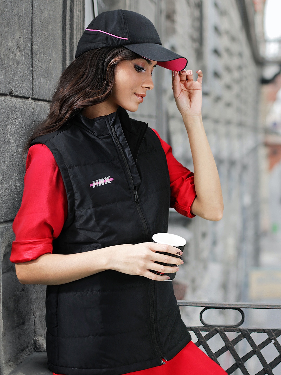 

HRX by Hrithik Roshan Women Black Baseball Cap