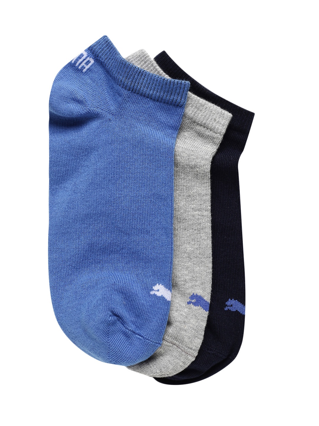 

Puma Unisex Set of 3 Sneaker Plain Ankle-Length Socks, Blue